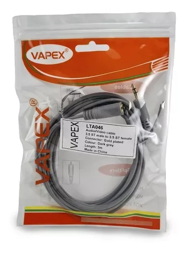 [LTA046] Plug 3,5 macho a Jack 3,5 hembra - 3,00 m**