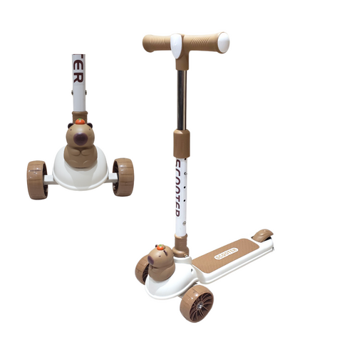 MONOPATIN CAPYBARA CON LUCES VERDE MARRON VIOLET