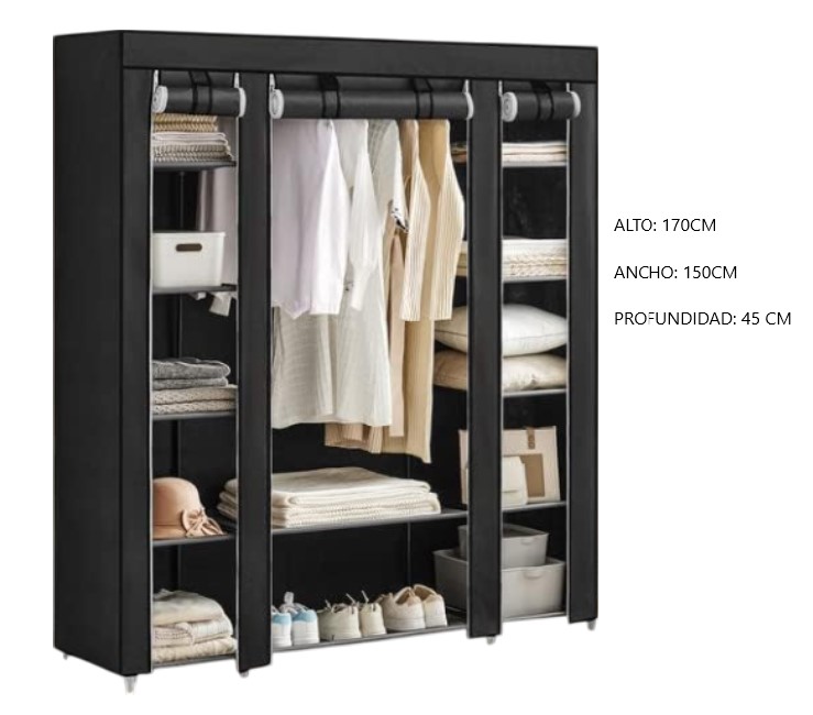 [R15] ORGANIZADOR ROPERO 3 COMPARTIMIENTOS C/PERCHERO