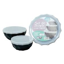 [6080] SET DE 3 BOWLS CON TAPA