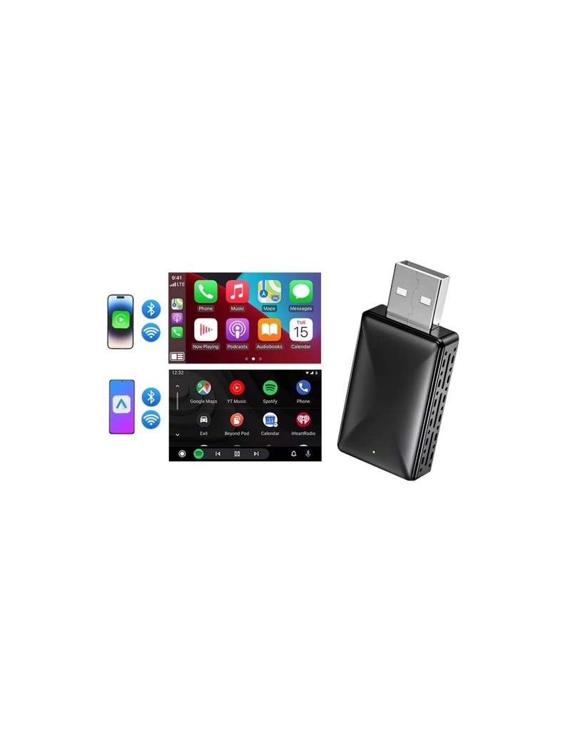 [EC101266] ADAPTADOR INALAMBRICO CAR SMART CARPLAY ANDROID