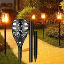 ANTORCHA ESTACA PANEL SOLAR EFECTO FUEGO 60CM