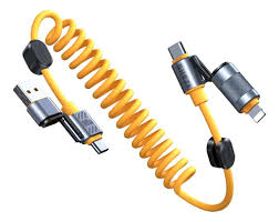 CABLE ENRULADO 4 EN 1 - USB-TIPO C-V8-IPHONE