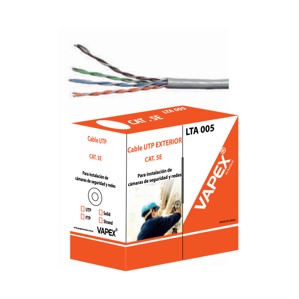 [LTA005] CABLE UTP CAT. 5E NEGRO 305M EXTERIOR VAPEX