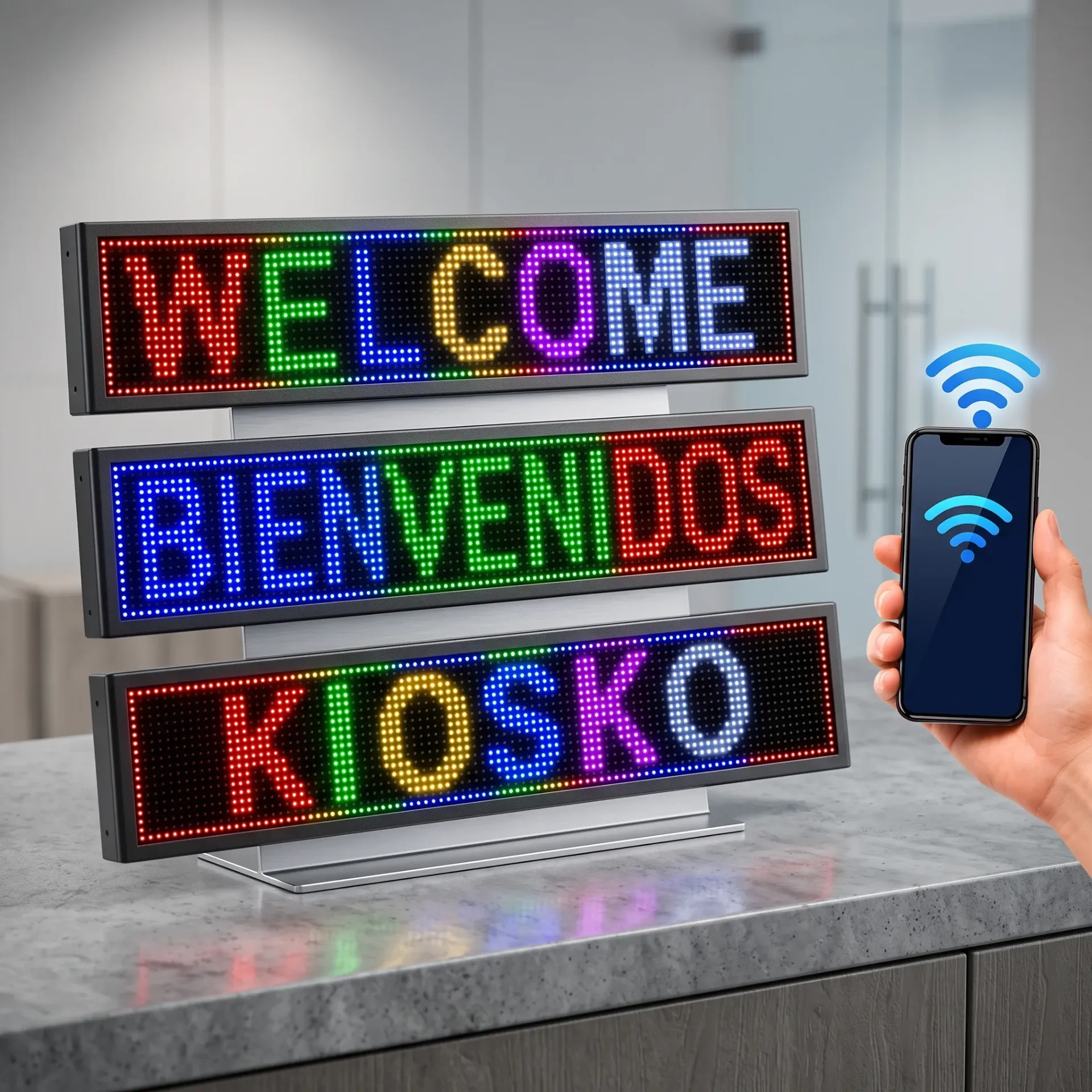 CARTEL LED PROGRAMABLE 100CM X 20CM WIFI