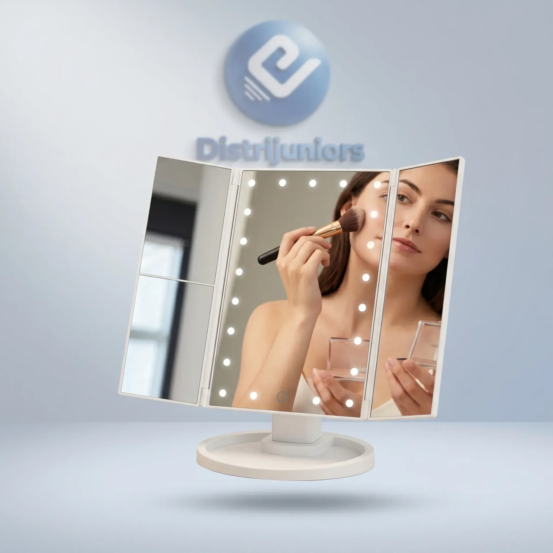 [AIEM010101B] ESPEJO TRIPLE MAQUILLAJE AITECH CON LUZ 3 PANELES
