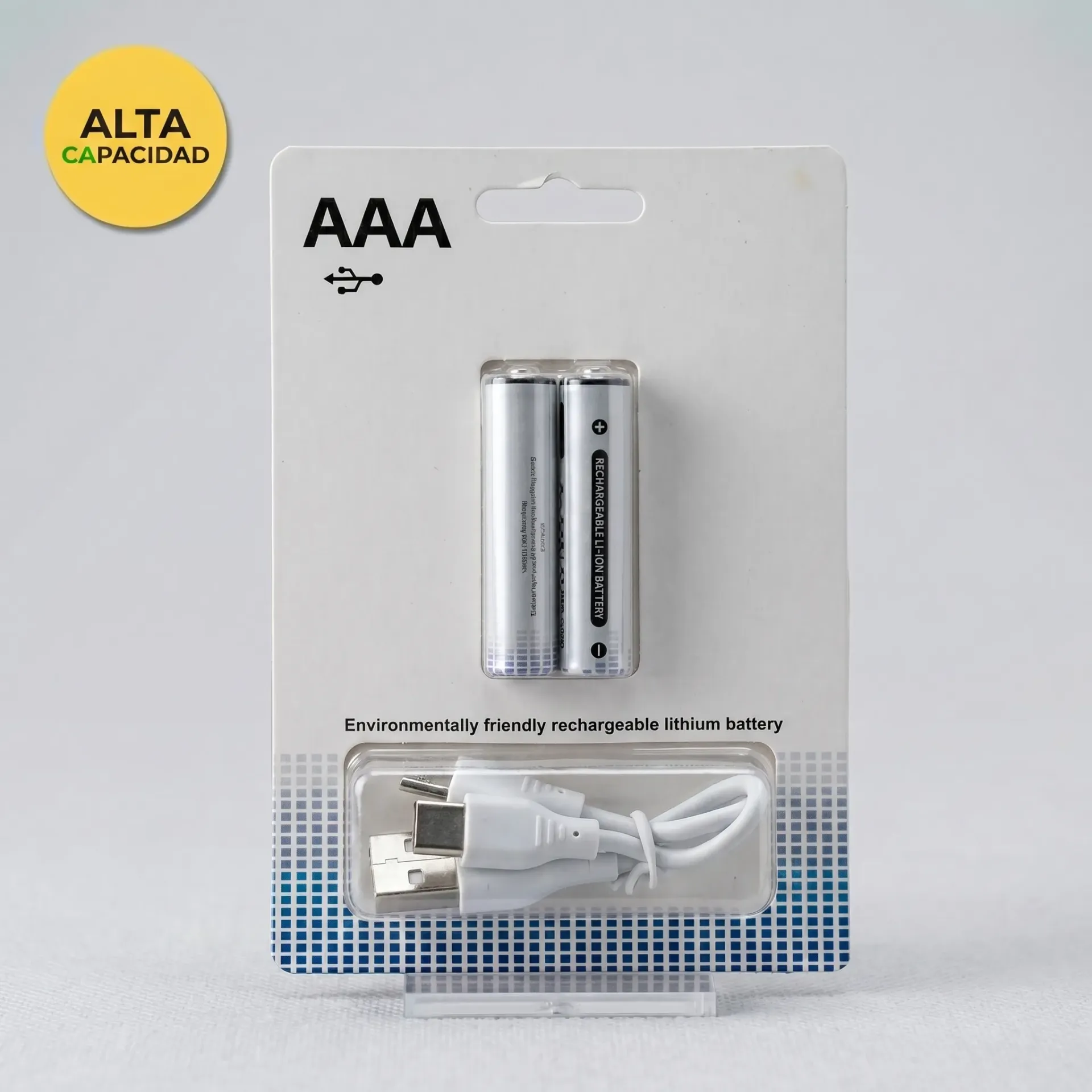 PILA RECARGABLE AAA CON USB PRECIO X BLISTER DE 2