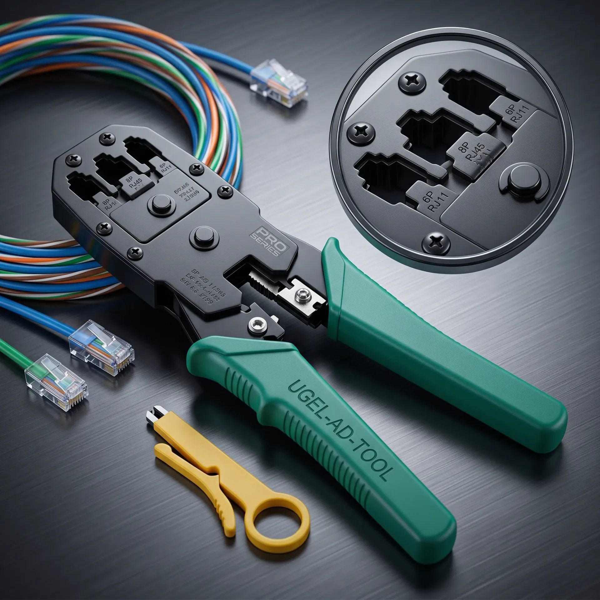 [WJ315] PINZA CRIMPEADORA + PELA CABLE RJ9/11/45