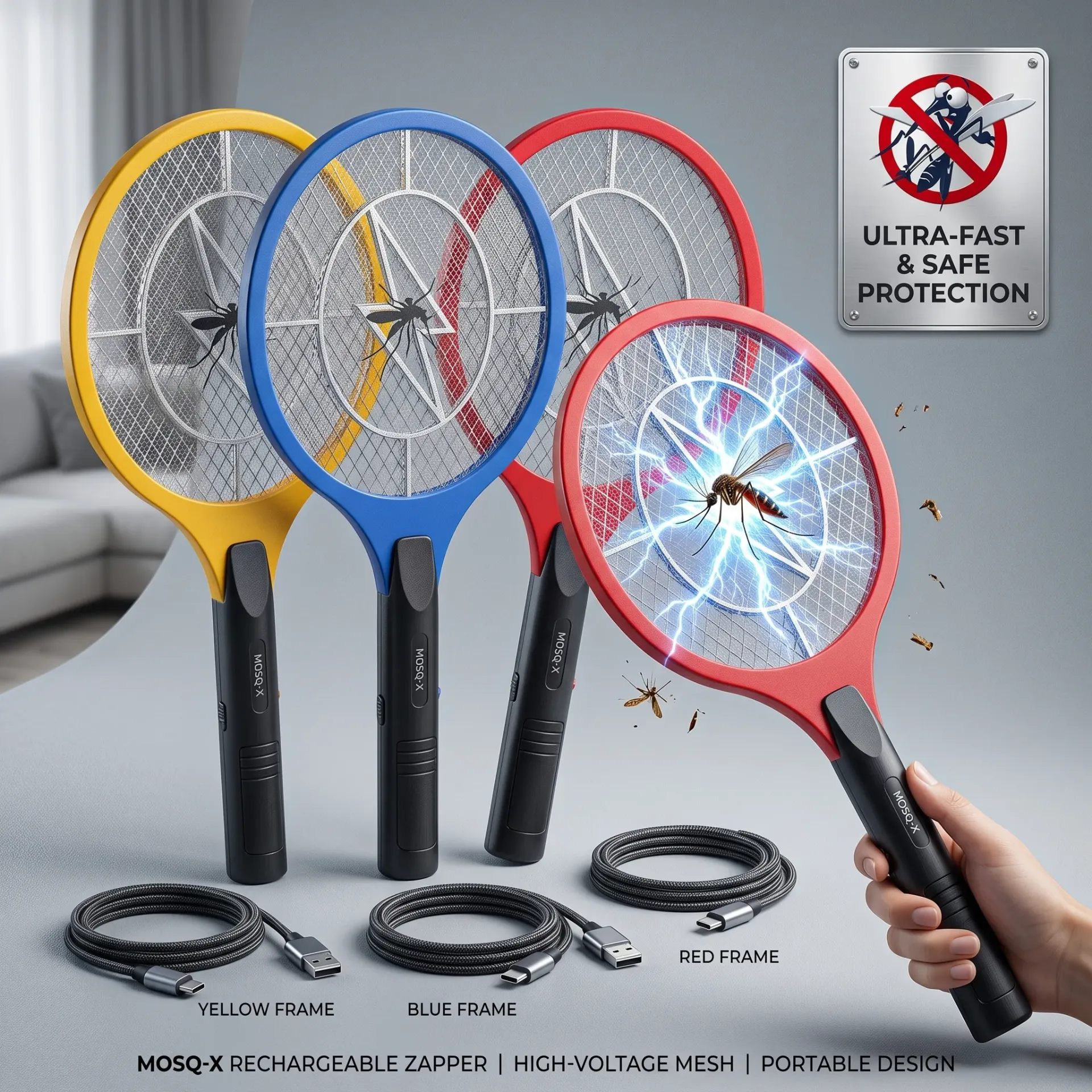 RAQUETA MATAMOSQUITO C/USB RECARGABLE