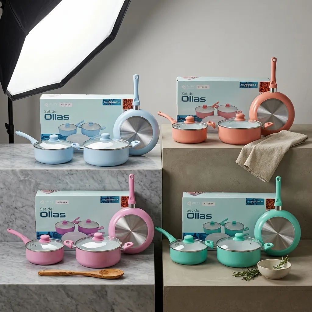 SET DE 3 OLLAS PASTEL 5 PCS ORYX