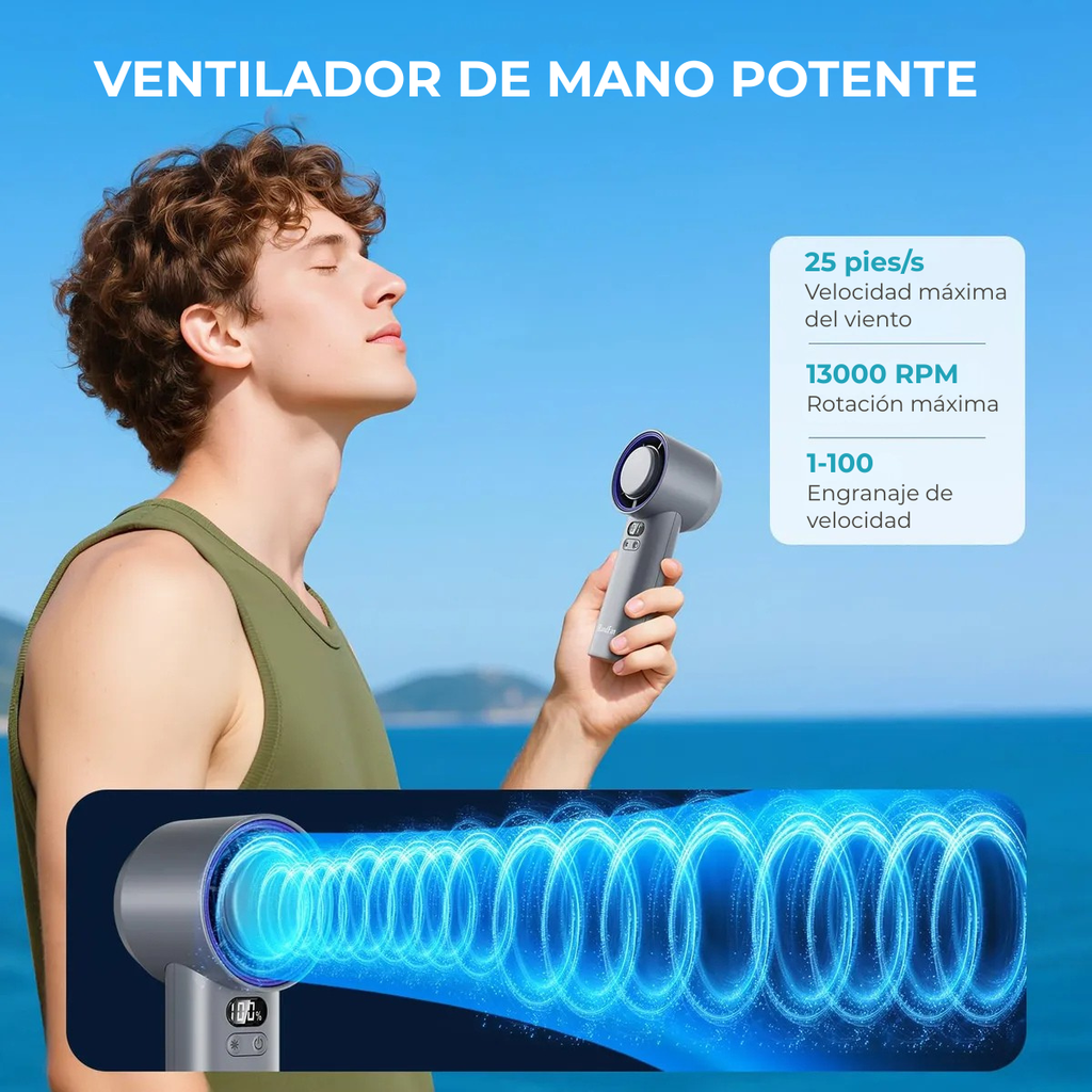 [FANICEPORT] VENTILADOR PORTATIL DE MANO RECARGABLE PARA HIELO O AGUA