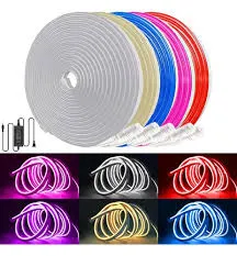 TIRA DE LED NEON 5MTS CON FUENTE COLORES VARIOS