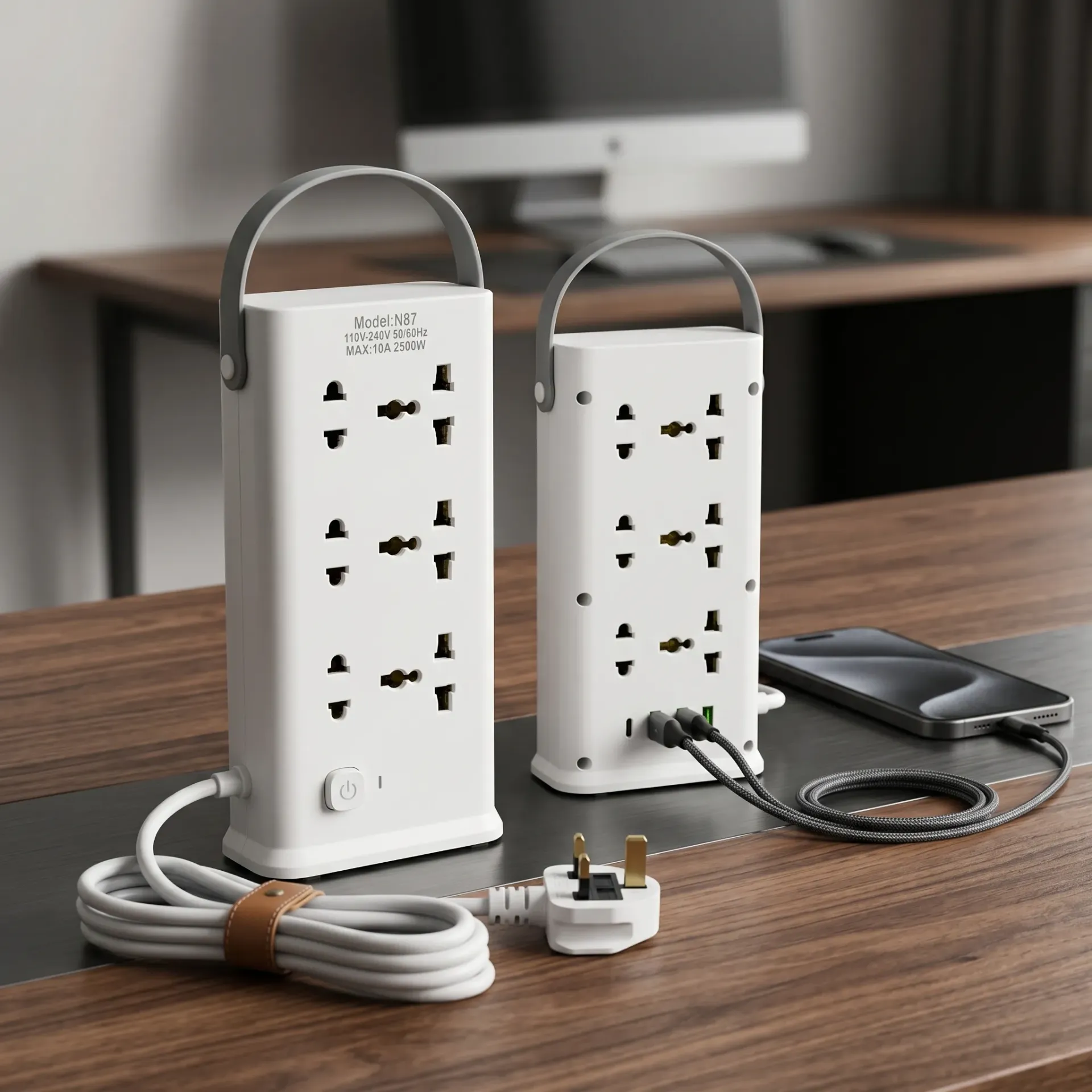 ZAPATILLA PORTATIL 3 NIVELES CON 12 ENCHUFES / USB-A / USB-C