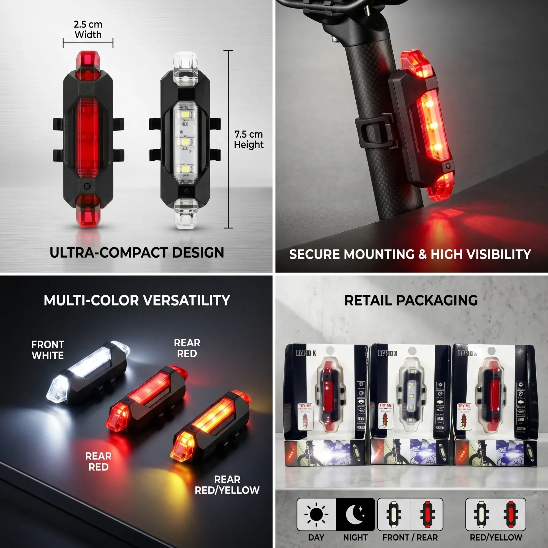 LUZ LED BICICLETA RECARGABLE PRECIO X UNIDAD