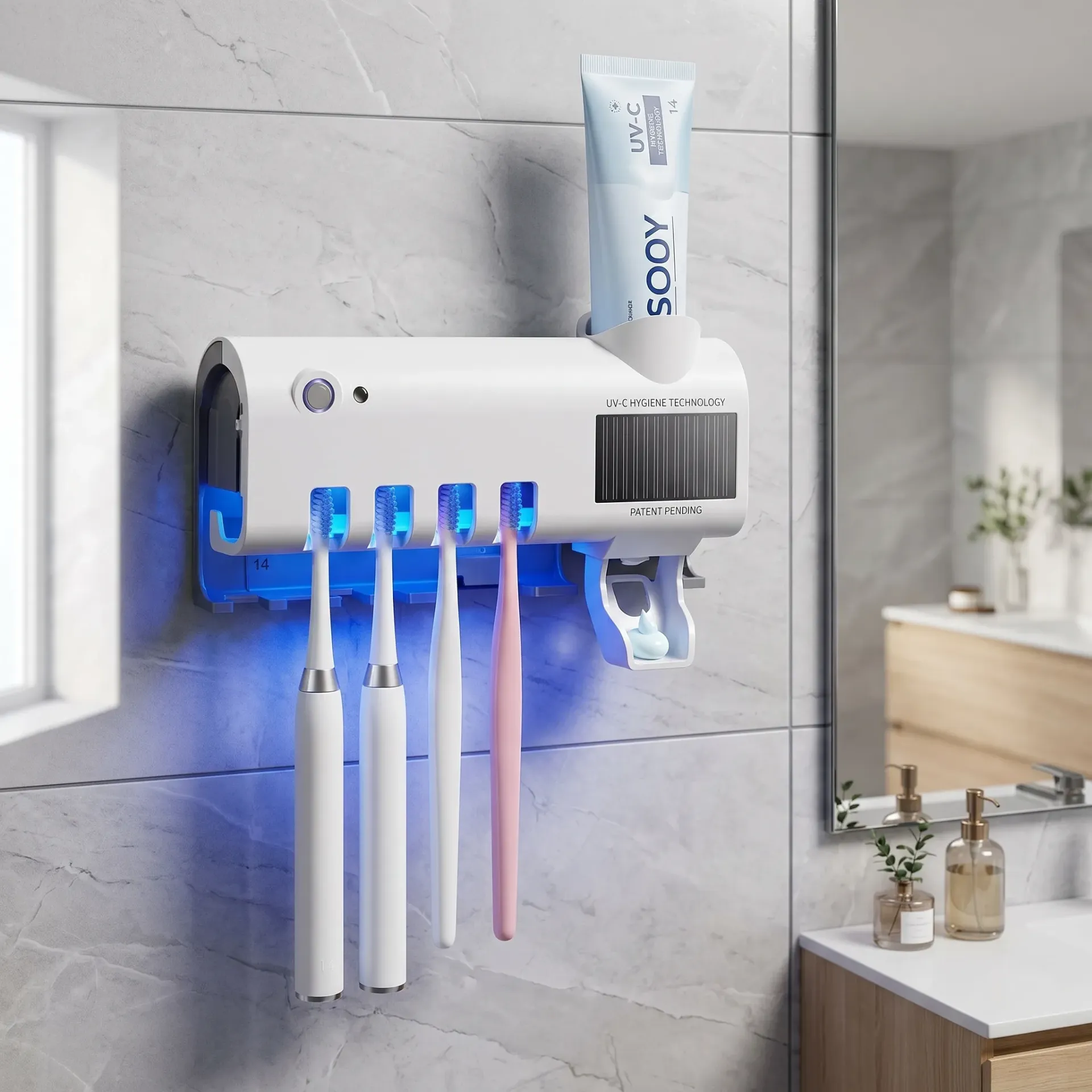 ORGANIZADOR DE CEPILLOS DE DIENTES CON UV