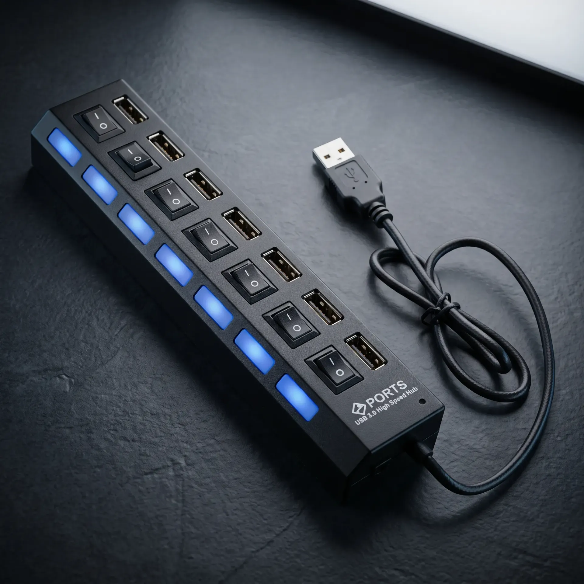 HUB ZAPATILLA ADAPTADOR 7 EN 1 CON LLAVE