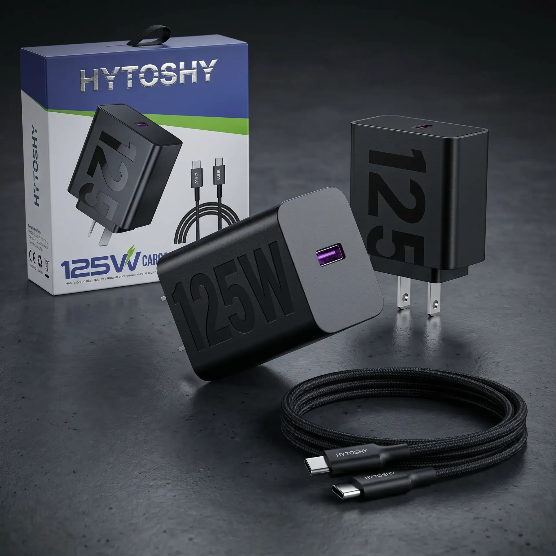 [HY85W] CARGADOR HYTOSHY 125W ULTRA RAPIDO CABLE TIPO C