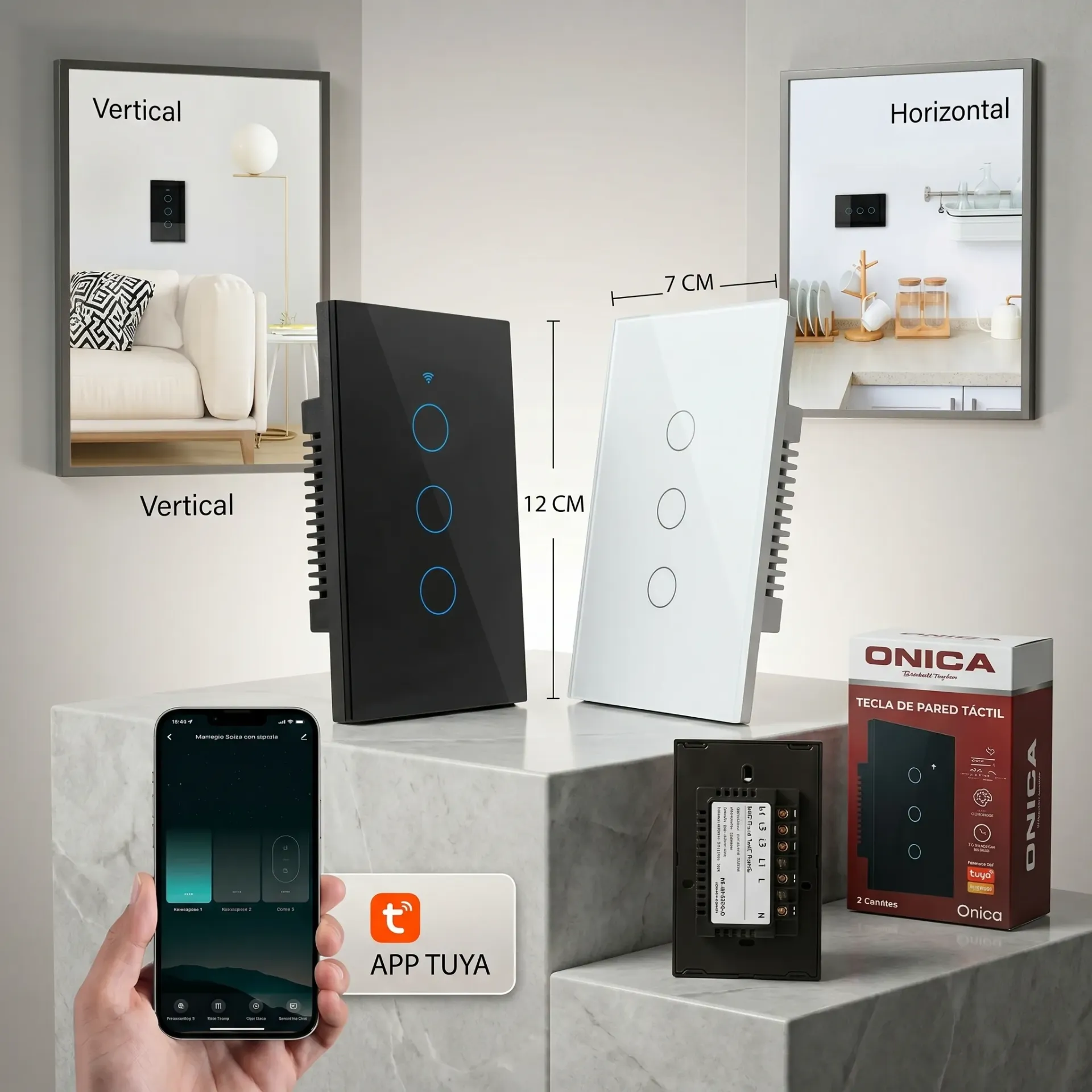 [OAIL540] TECLA SMART WIFI TACTIL DE 3 CANALES