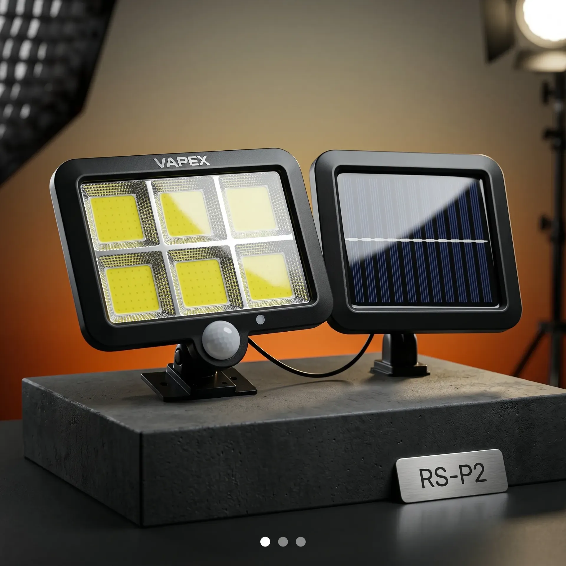 REFLECTOR SOLAR EXTERIOR CON SENSOR 6 LUCES COB 2400 MAH