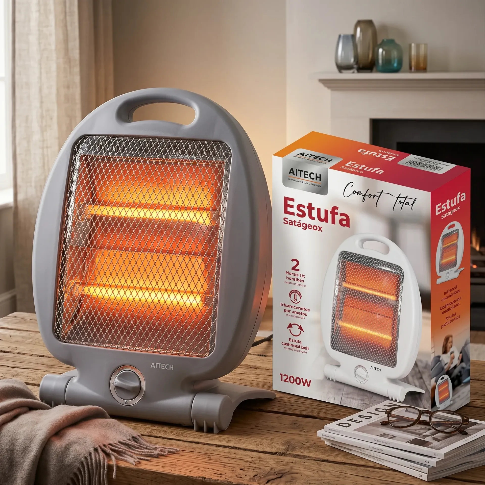 [HT080] ESTUFA HALOGENA 2 VELAS AITECH