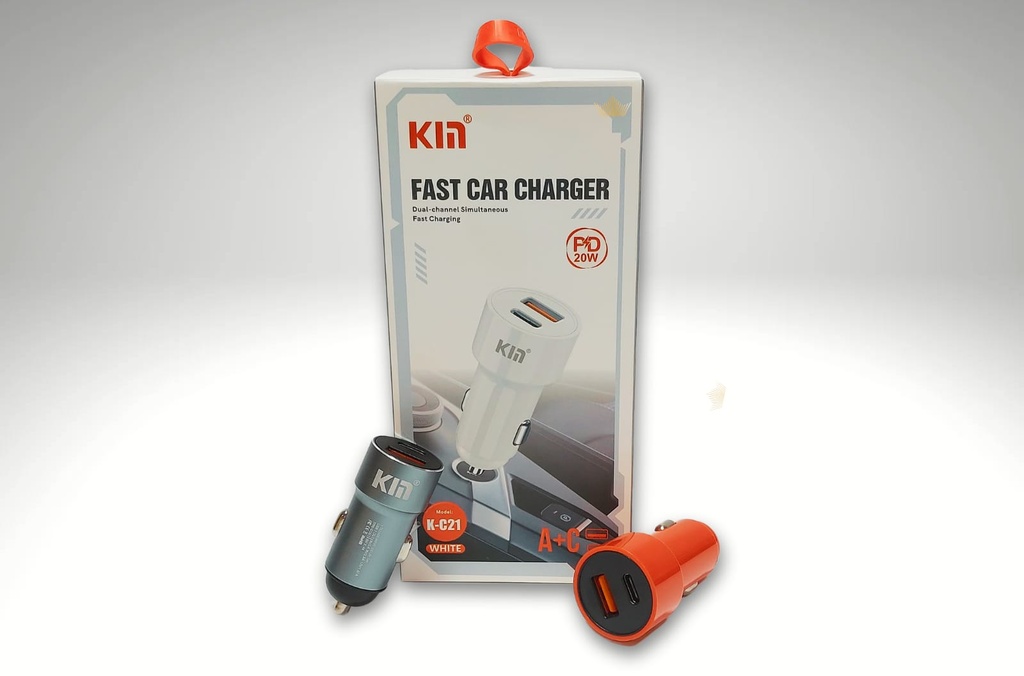 [KC21] ADAPTADOR DE AUTO C/USB + TIPO C