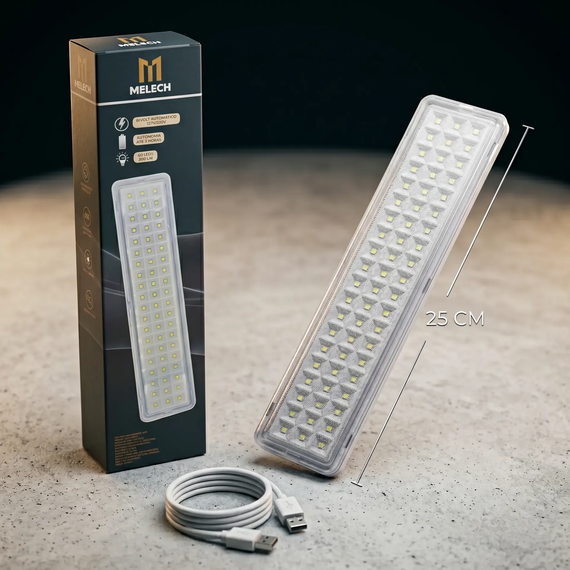 [MELECH398] LUZ DE EMERGENCIA 60 LED 25CM