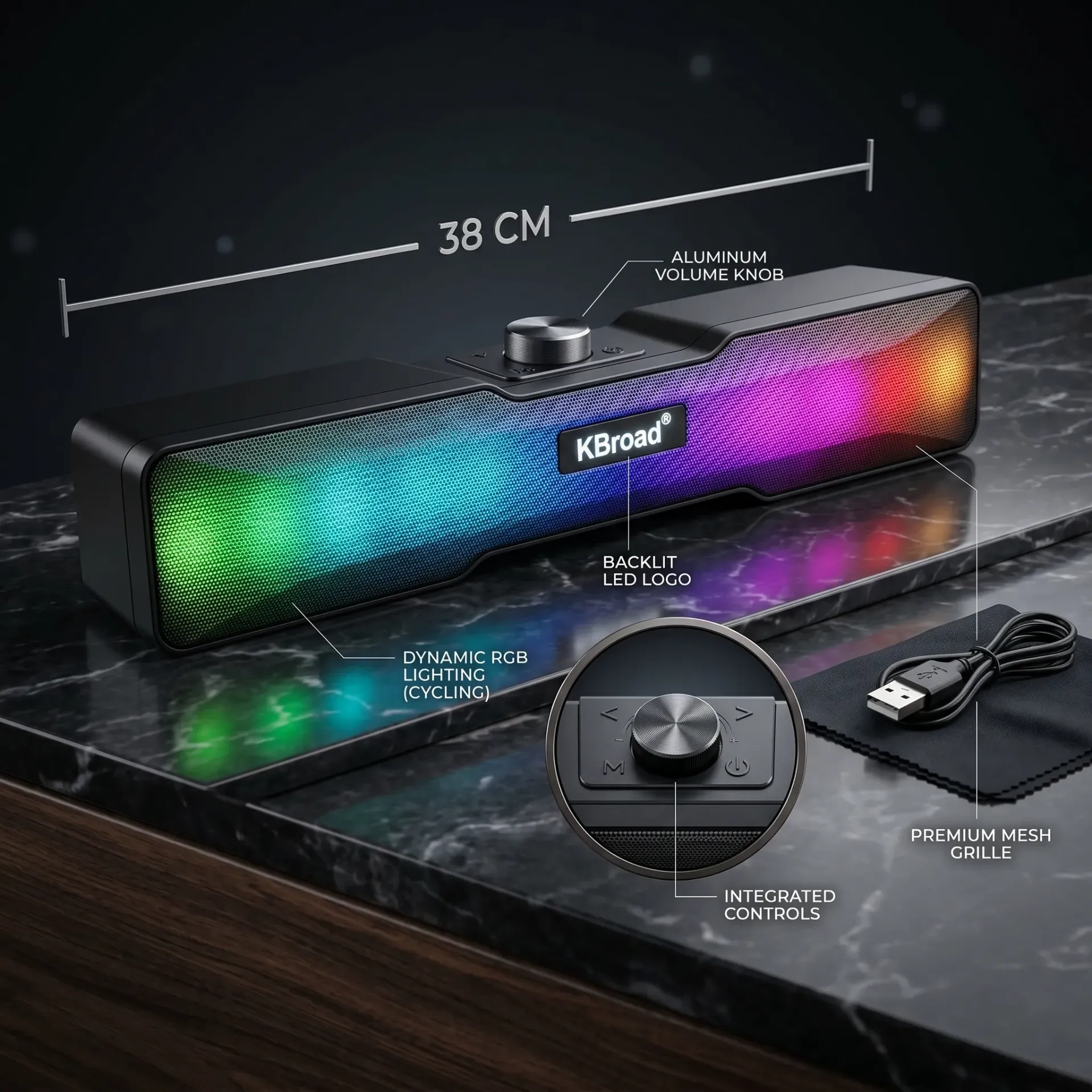 [KTS1968] BARRA DE SONIDO PORTATIL RGB