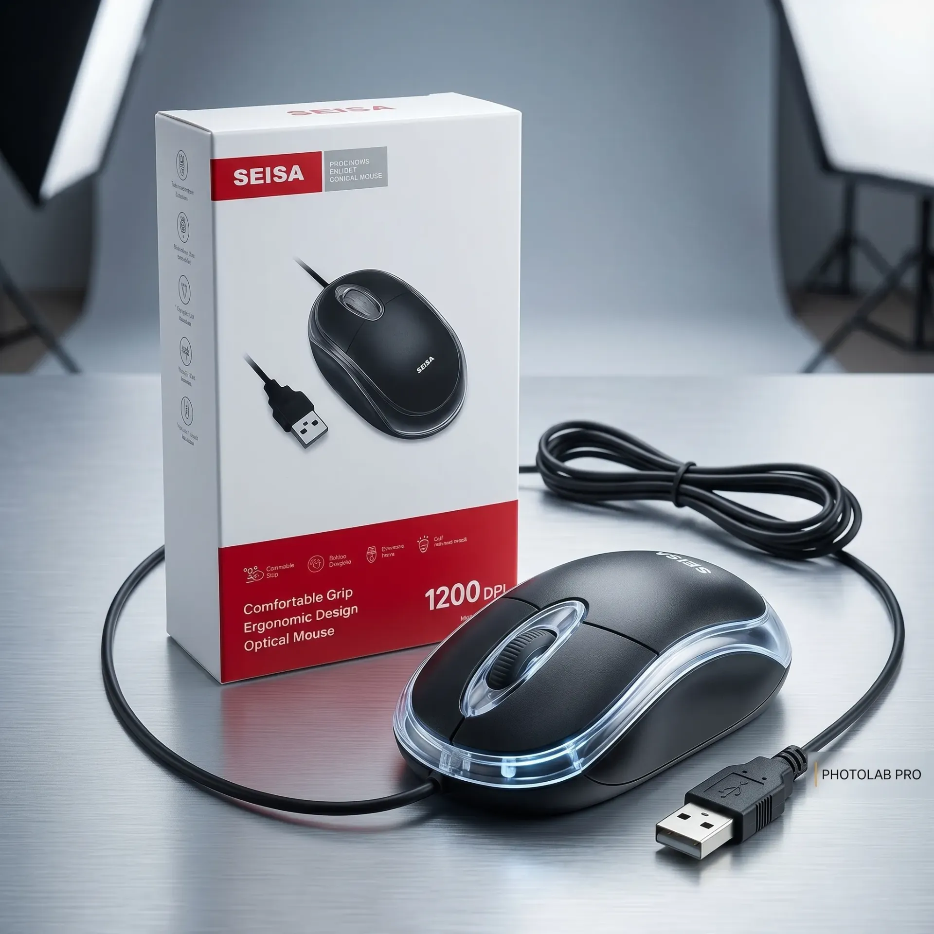 [DNX814] MOUSE OPTICO CON CABLE USB