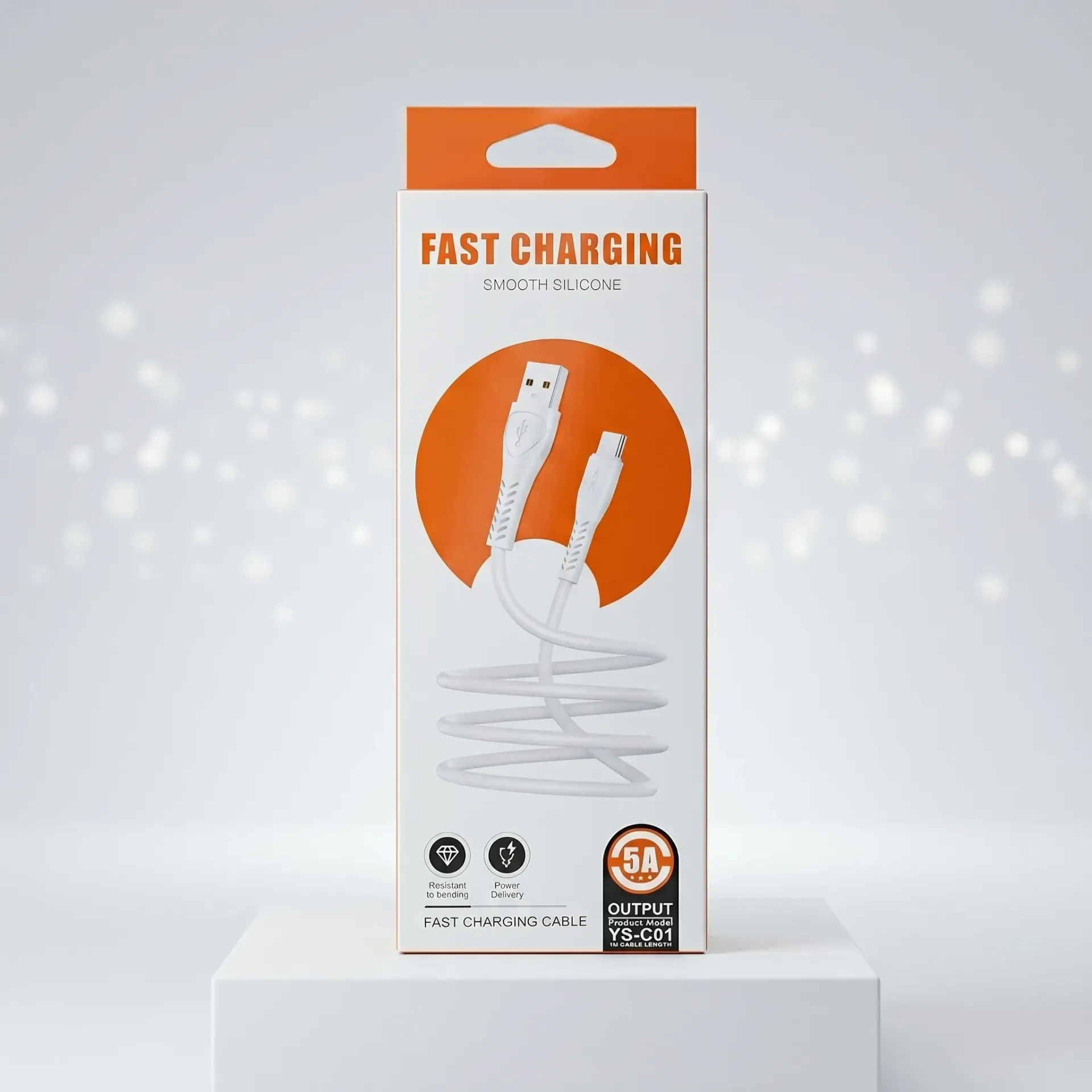 CABLE ENGOMADO USB A TIPO C FAST CHARGING