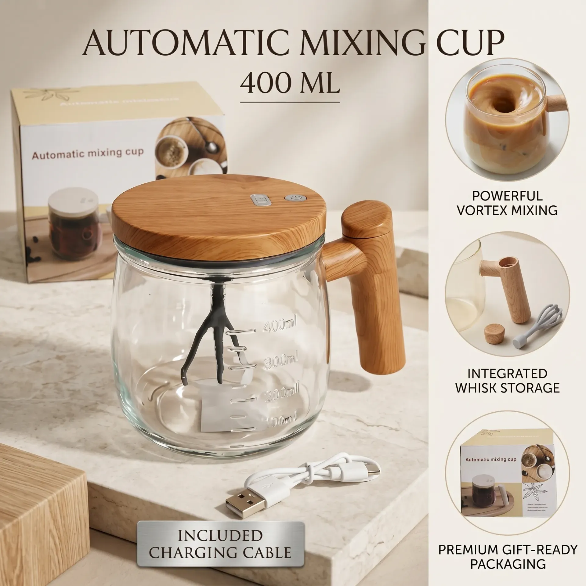[S1034] TAZA DE VIDRIO MEZCLADORA