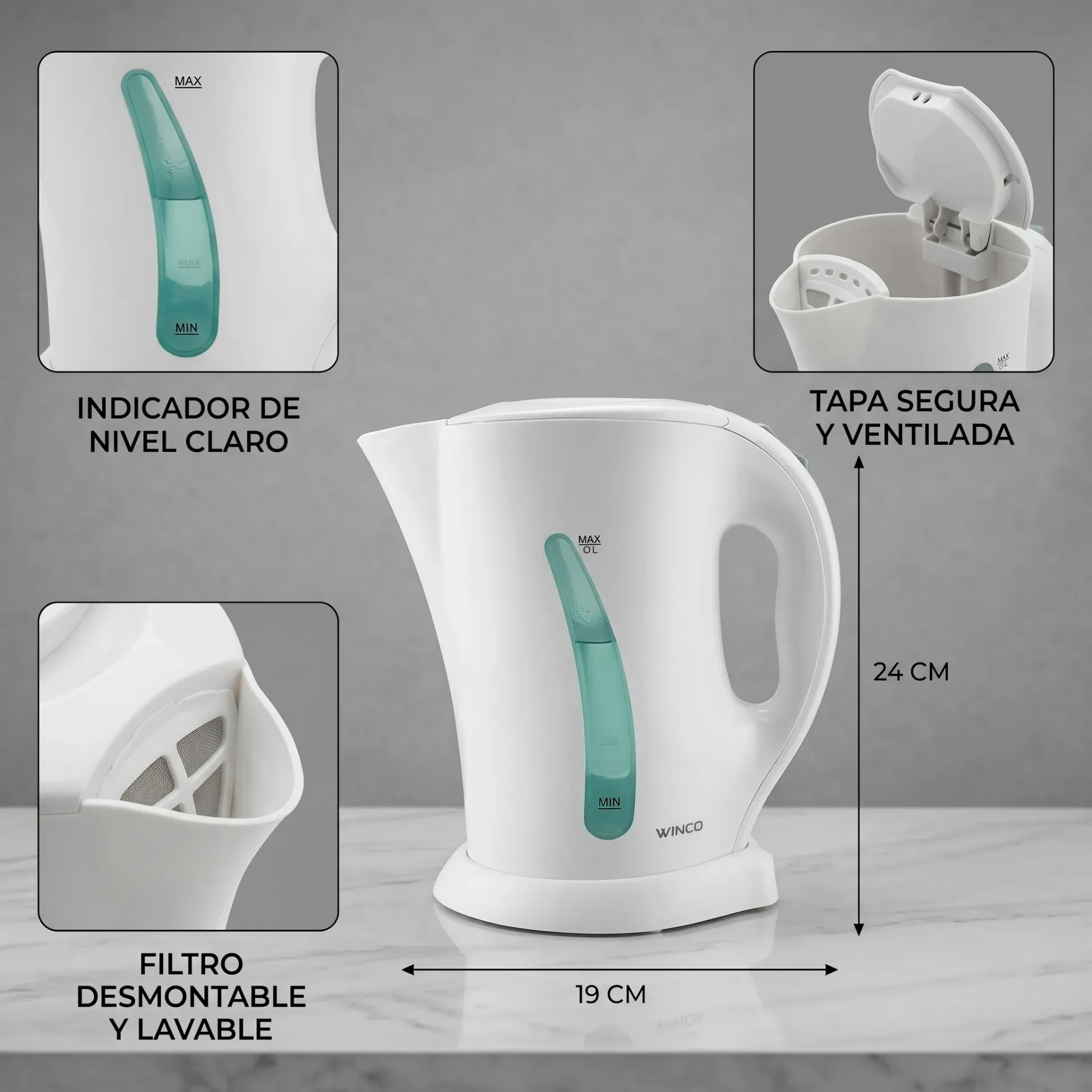 [W1718] JARRA PAVA ELECTRICA WINCO 1,7L
