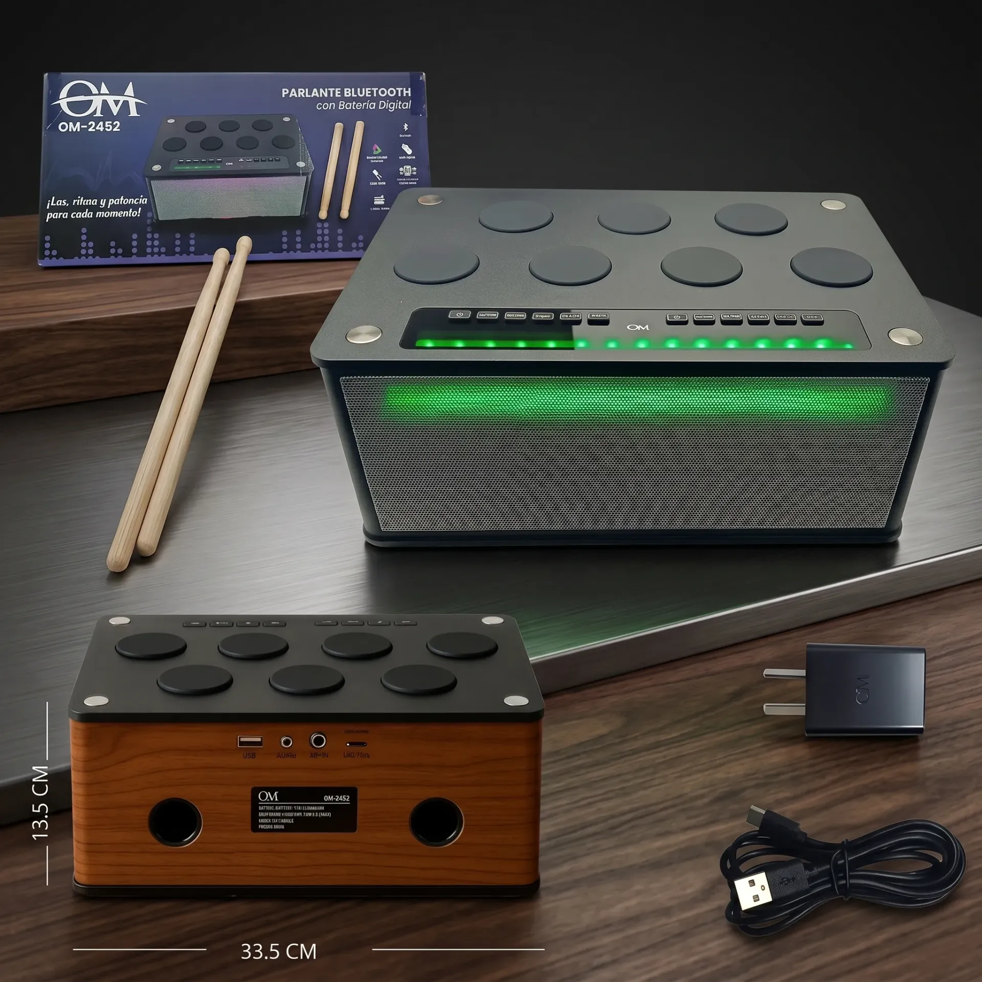 PARLANTE BLUETOOTH C/SINTETIZADOR DE BATERIA Y RITMOS PRECARGADOS