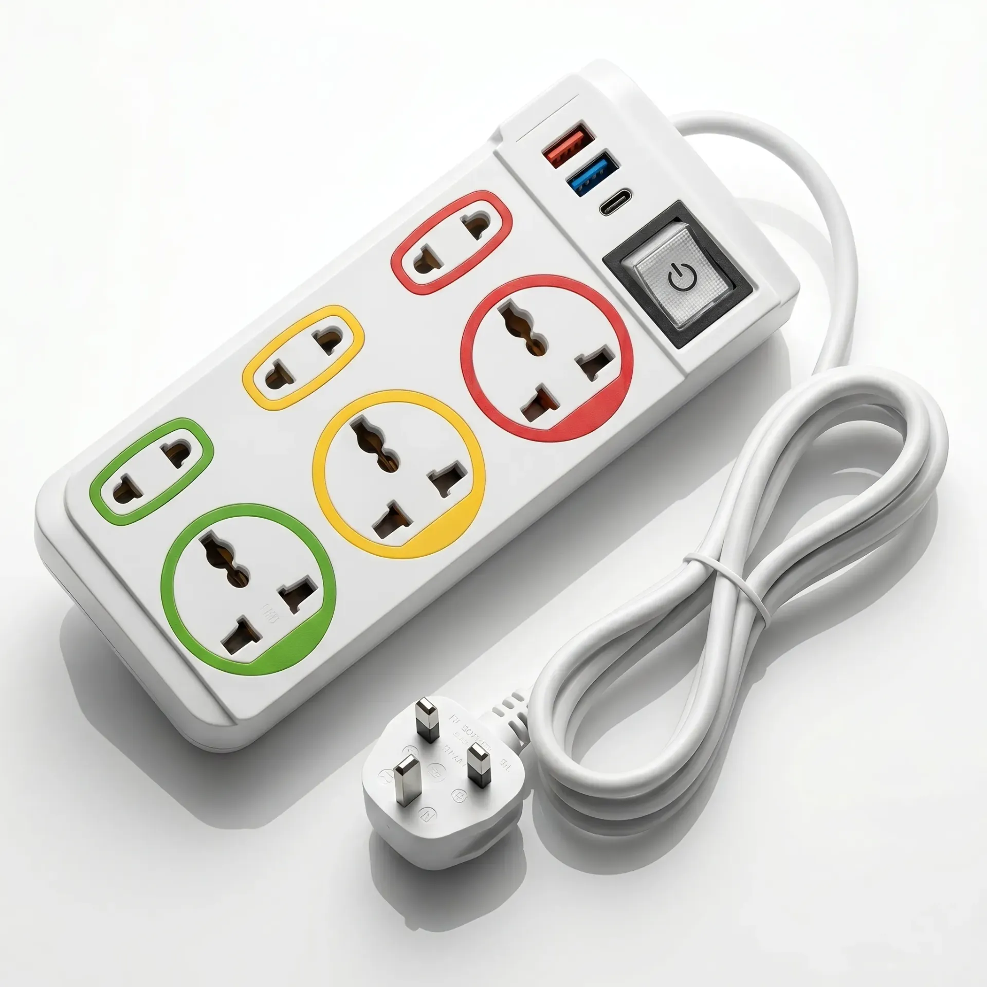 ZAPATILLA 6 TOMAS DE 2MTS + 2 USB - 1 TIPO C