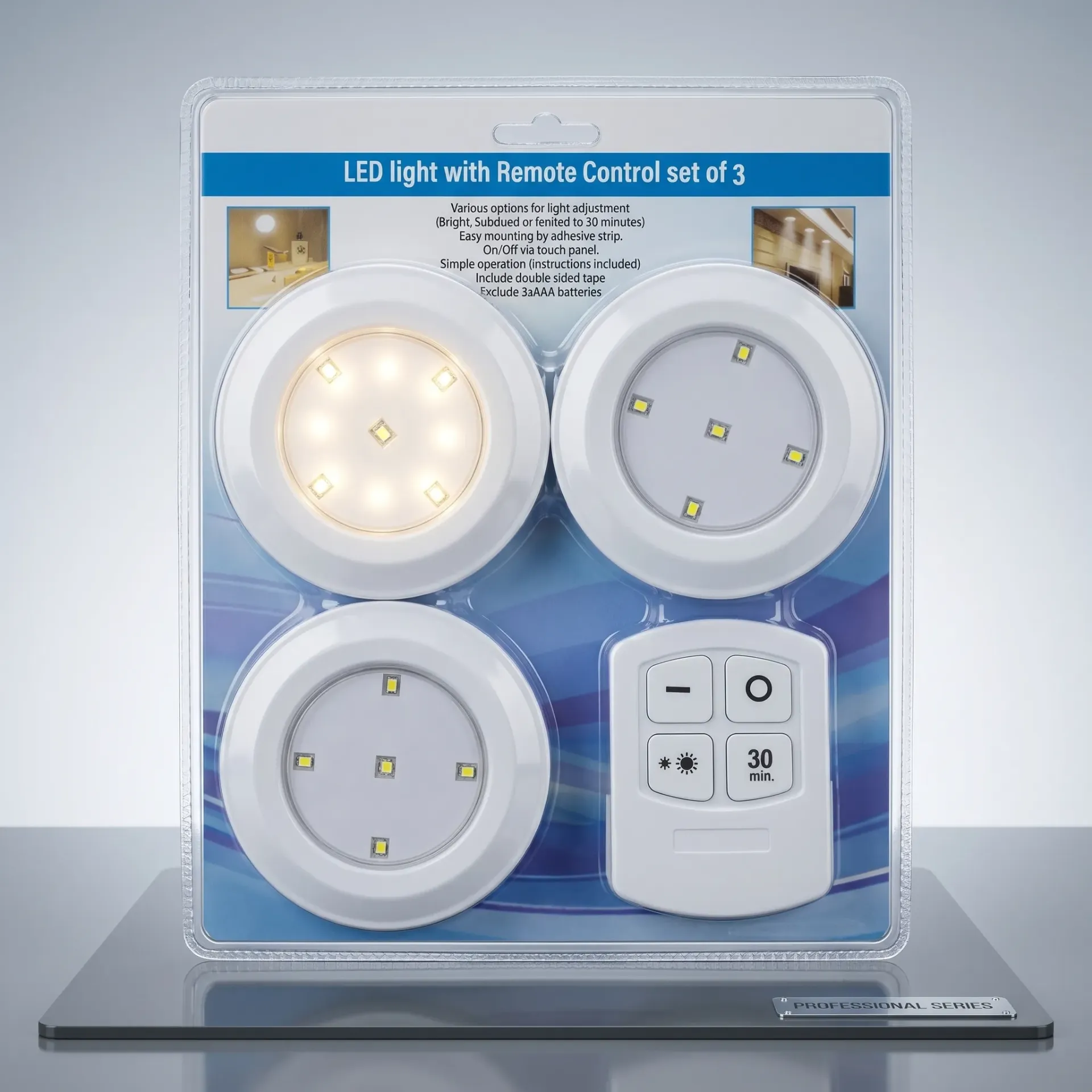 SET DE LUZ LED PLACAR X 3