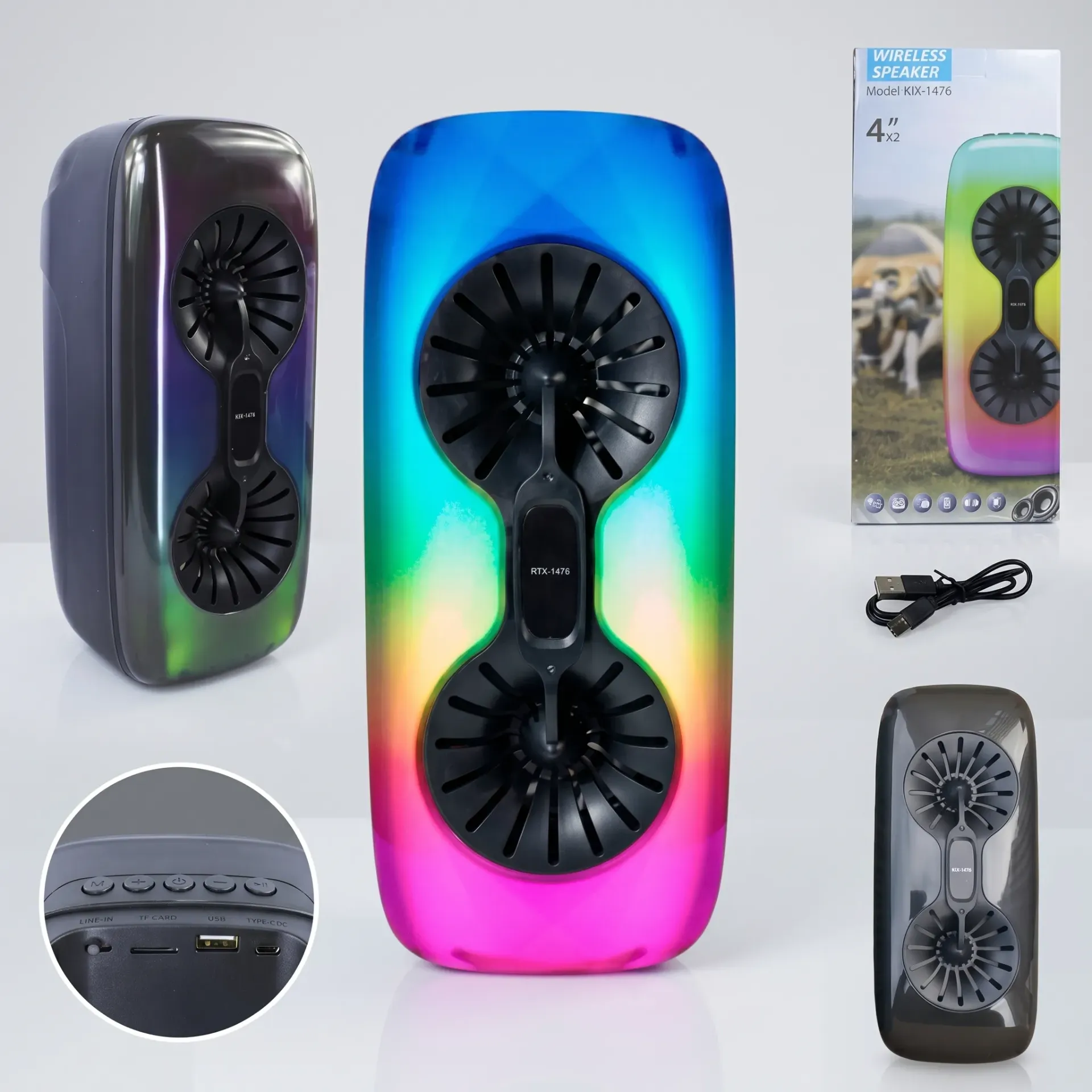 PARLANTE BLUETOOTH FM USB 4" X 2