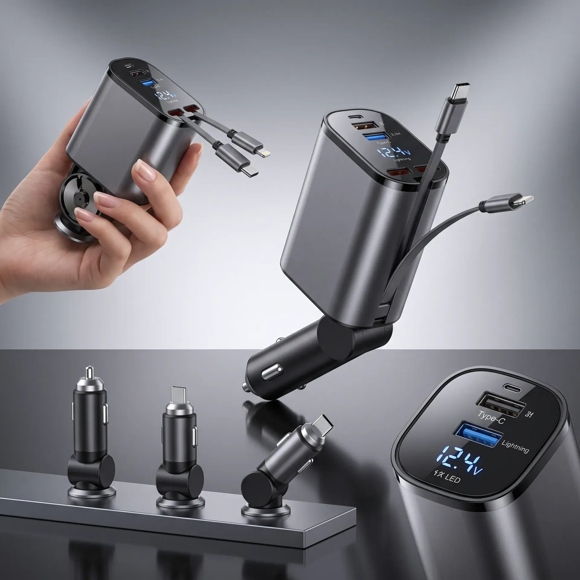 ADAPTADOR DE AUTO 5 EN 1  120W