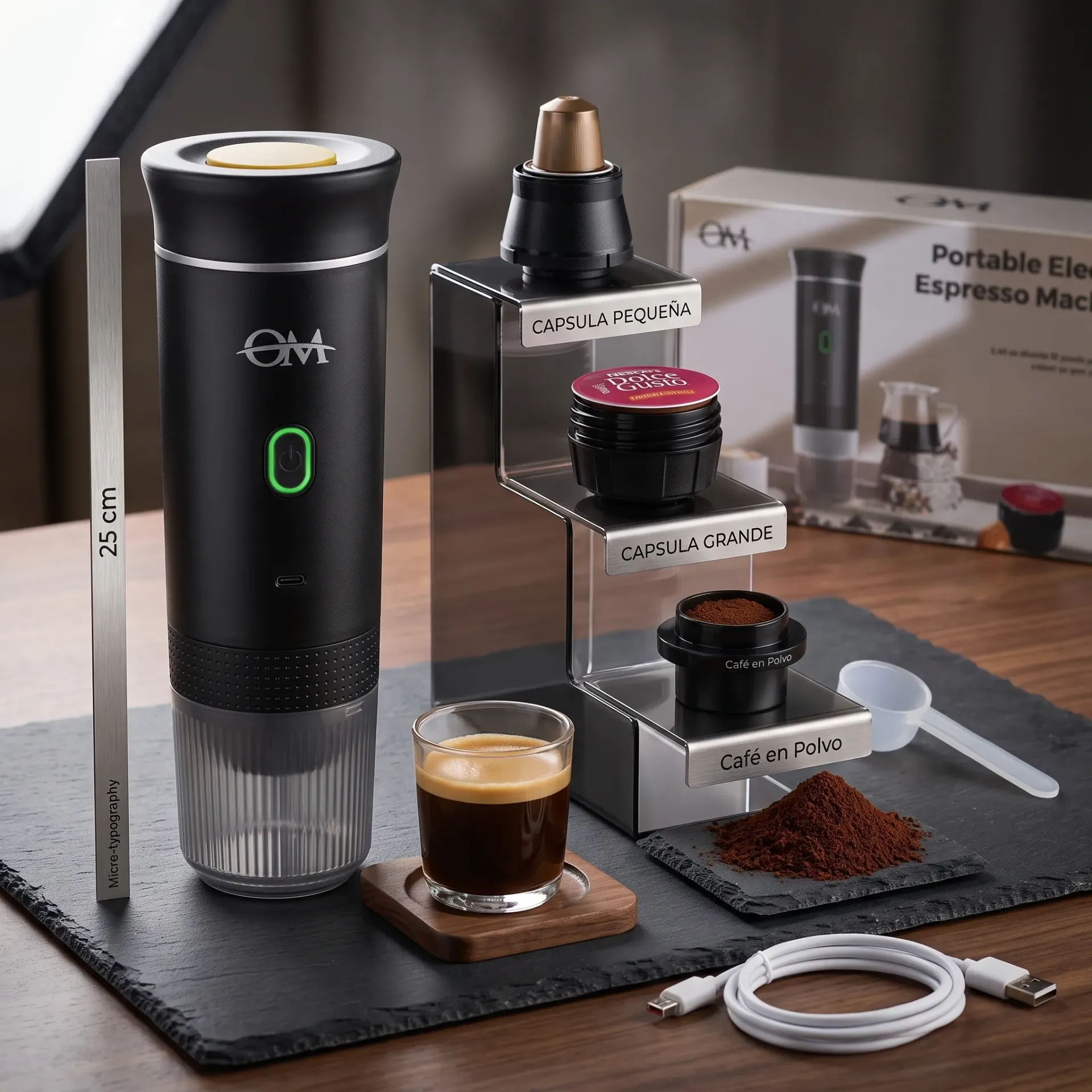CAFETERA EXPRESSO PORTATIL 3 EN 1 CAPSULAS Y MOLIDO