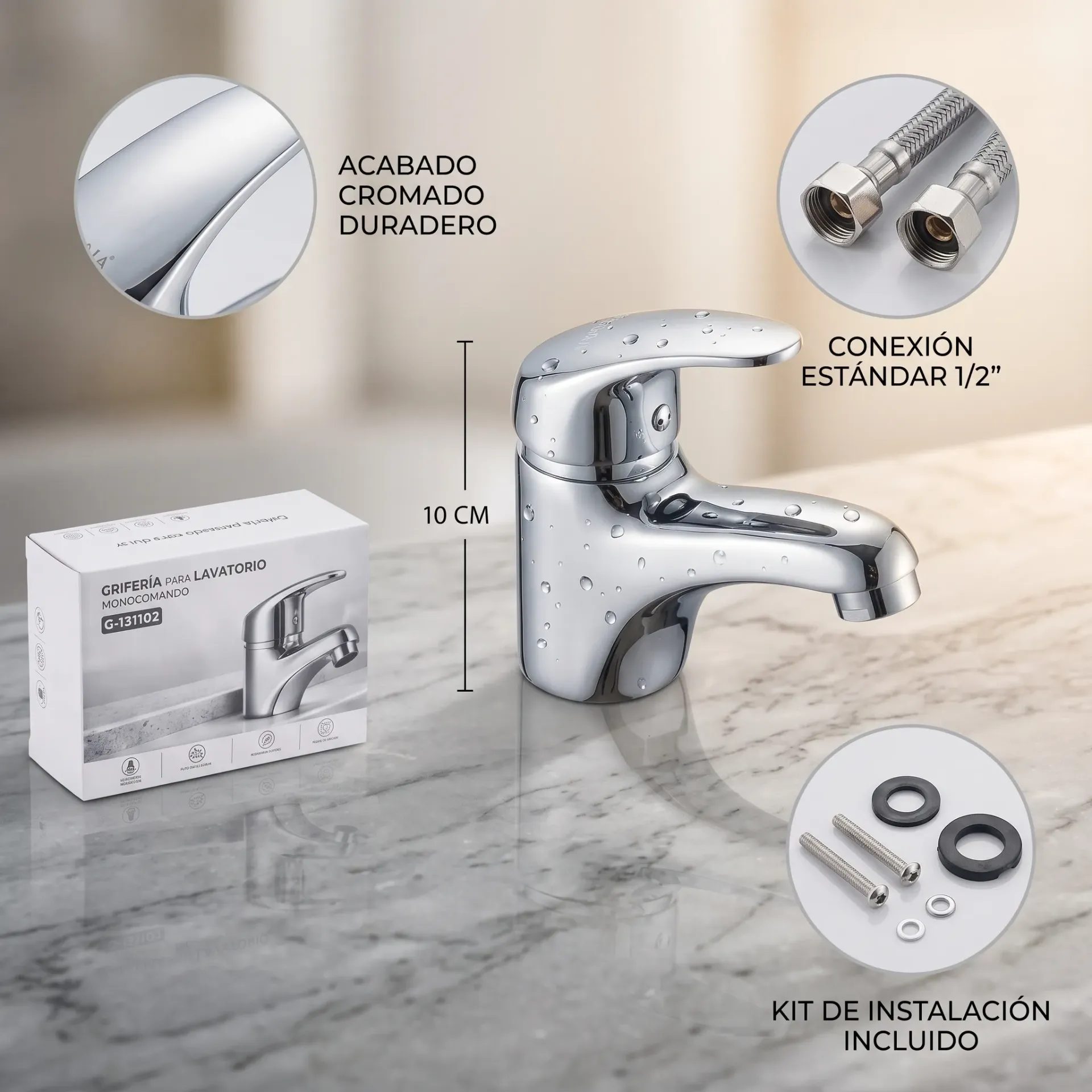[G131102] CANILLA MONOCOMANDO DE BAÑO