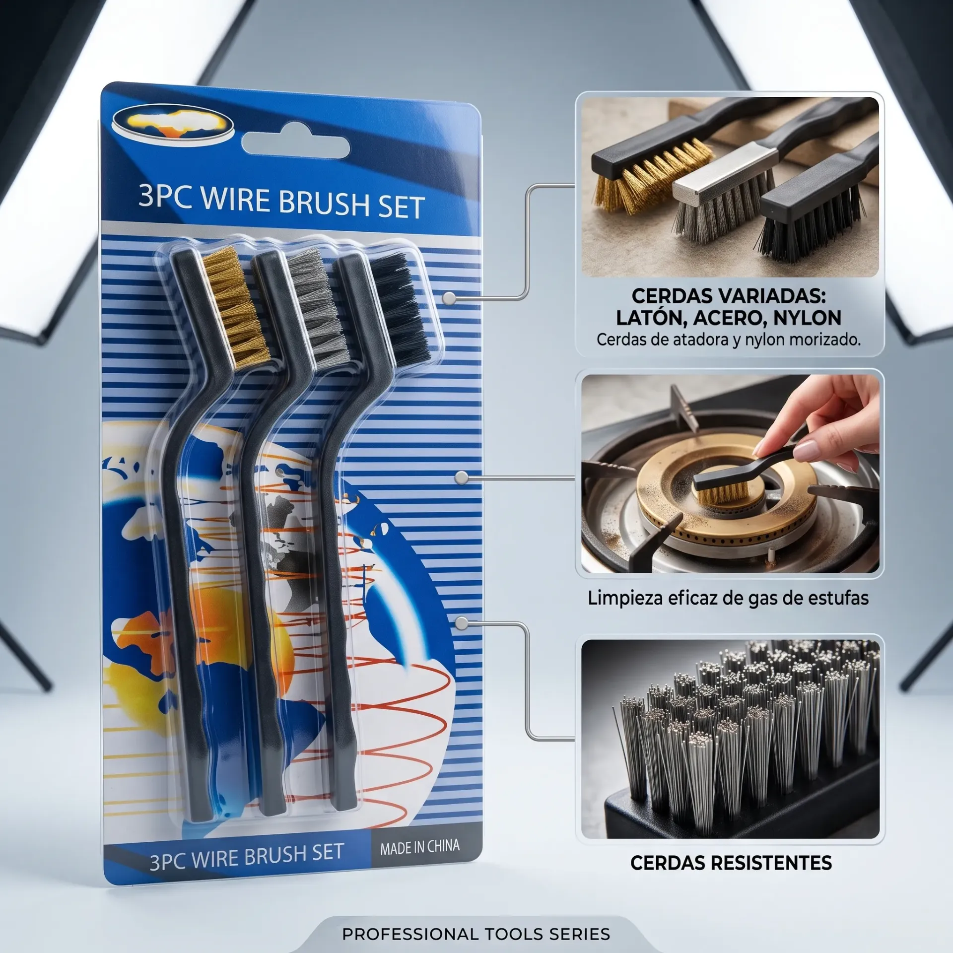[3704 MELECH556] KIT CEPILLO METALICOS X 3PCS
