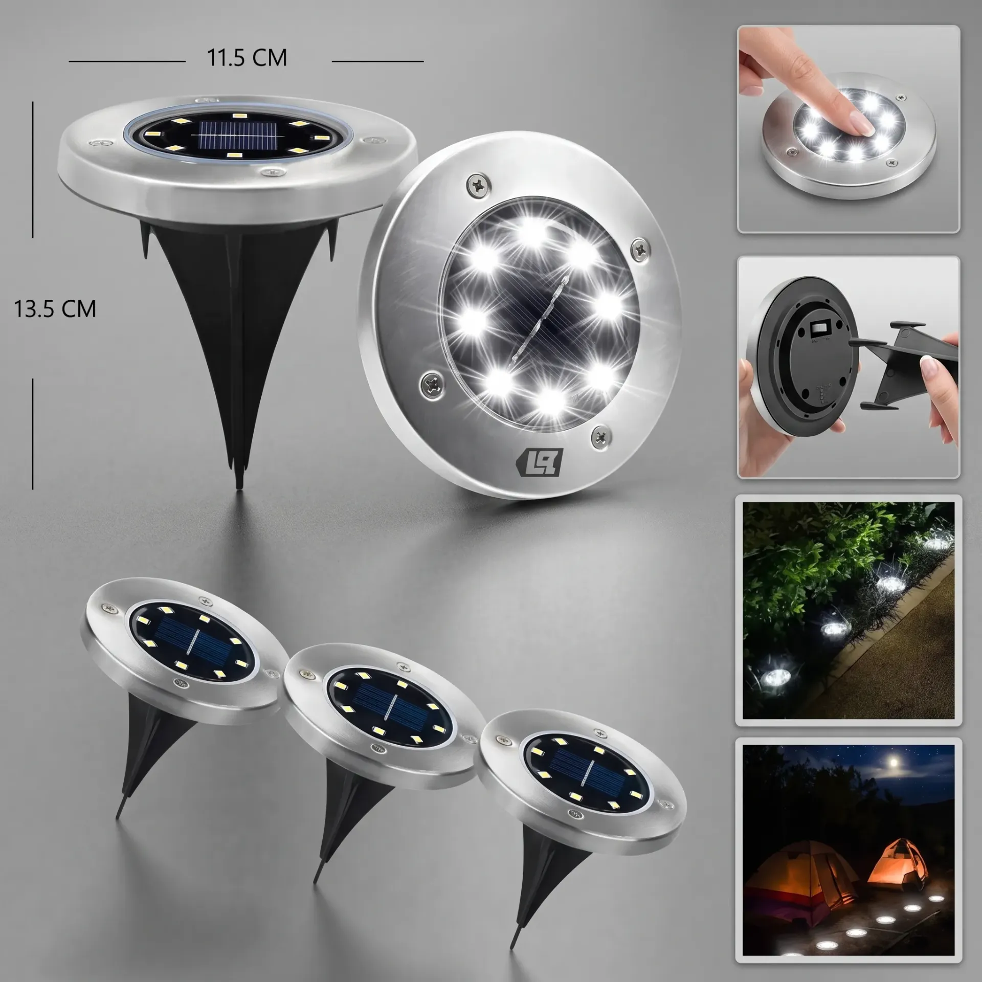 [MELECH08] PACK 4 ESTACAS DE LED SOLARES