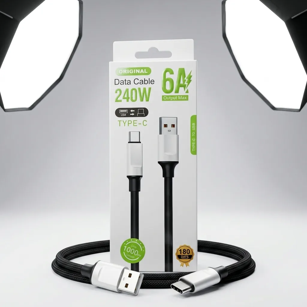 CABLE ENGOMADO TIPO C 240W 6A