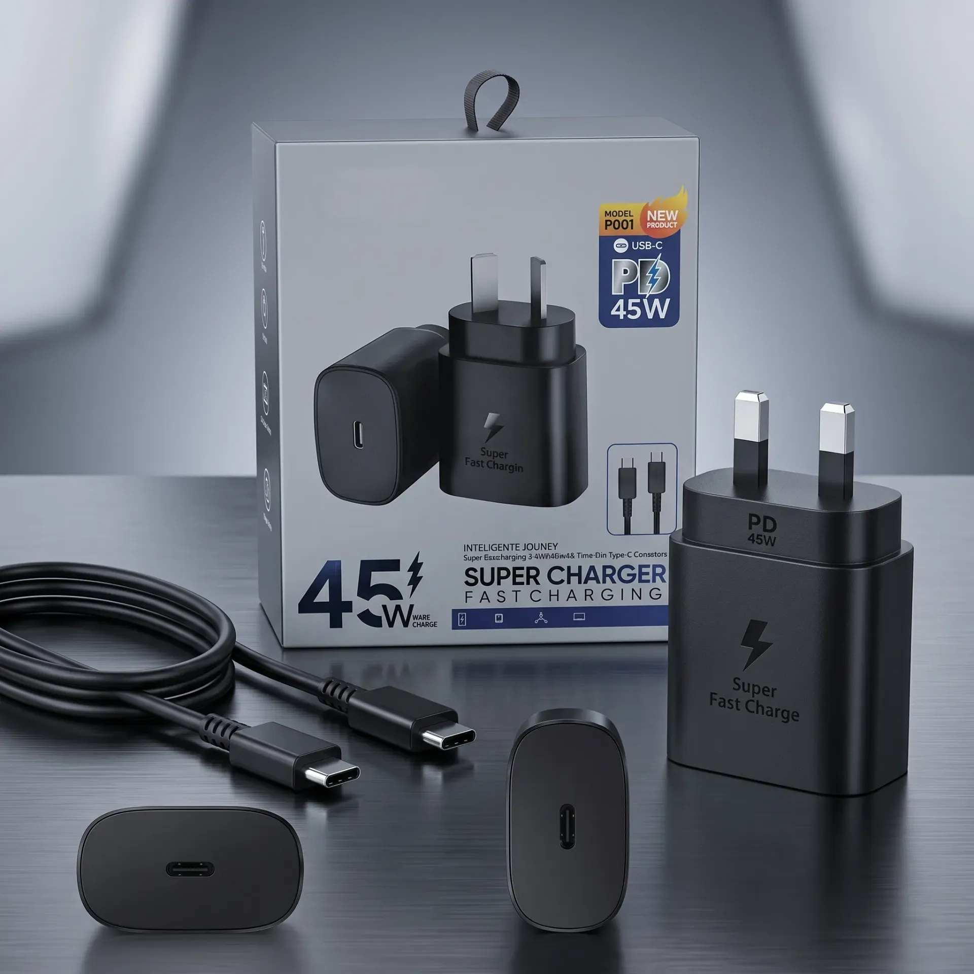CARGADOR CABEZAL SAMSUNG 45W CON CABLE TIPO C