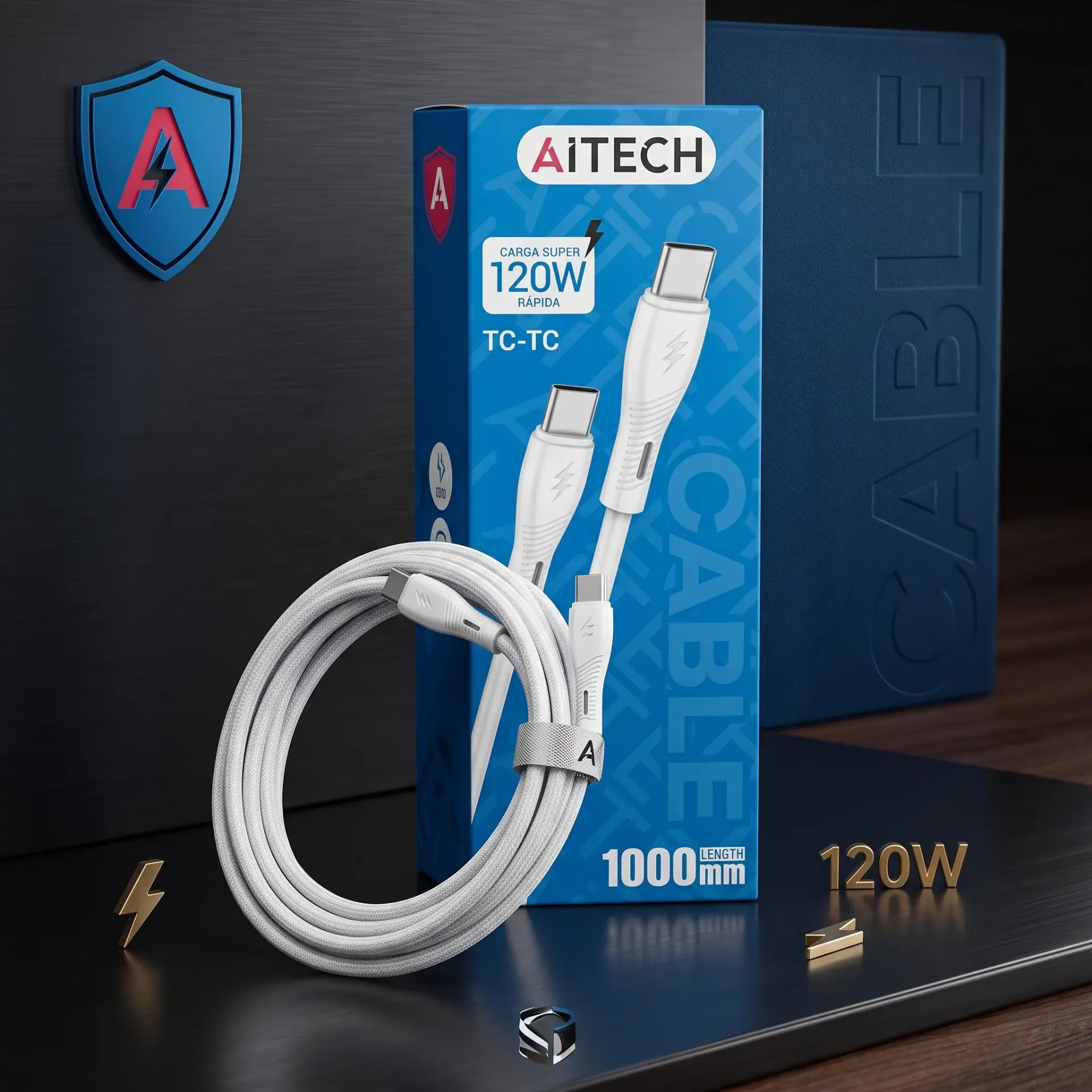 CABLE SUPER CARGA RAPIDA 120W TIPO C - TIPO C