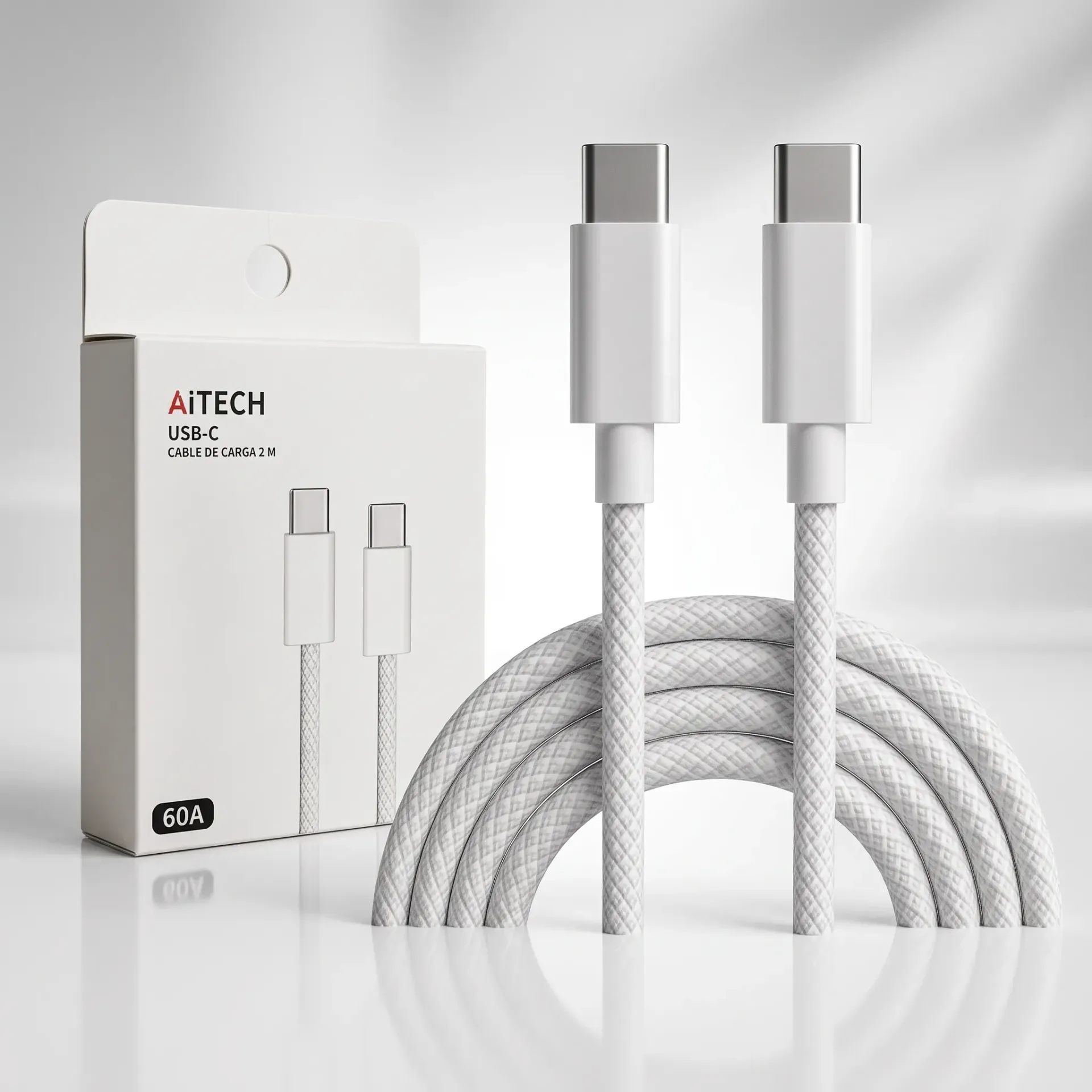 CABLE MALLADO CARGA RAPIDA 60W TIPO C - TIPO C