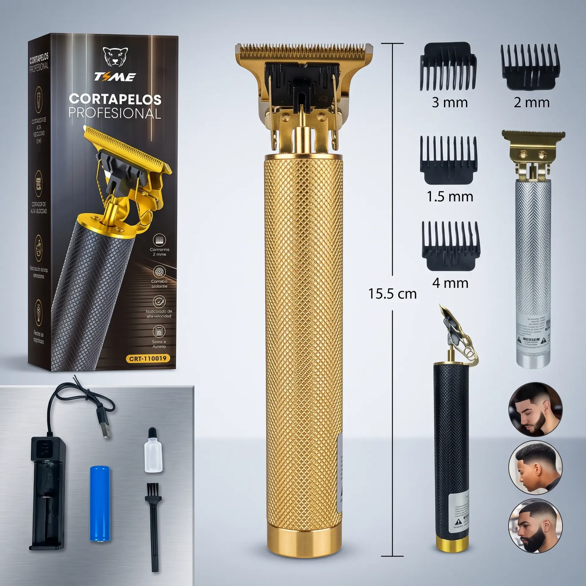 [CRT110019] CORTA PELO RECARGABLE METAL