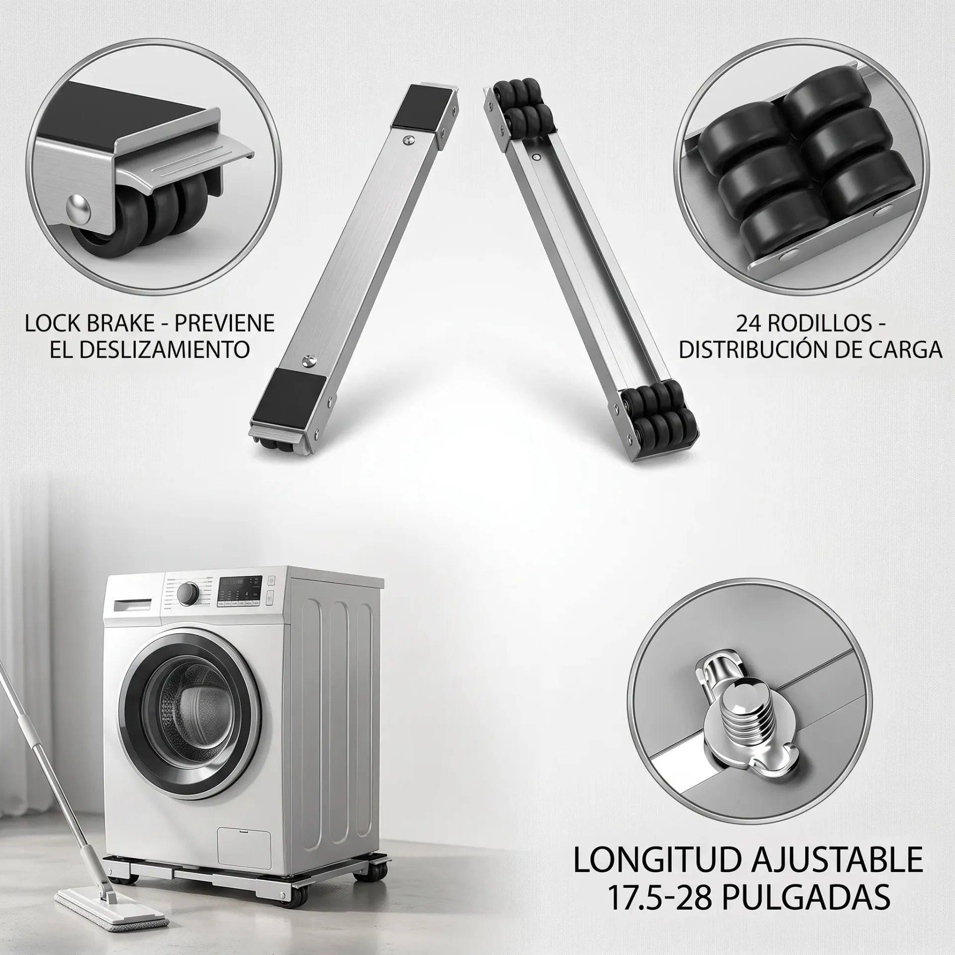 BASE RODANTE EXTENSIBLE PARA MUEBLES Y ELECTROS