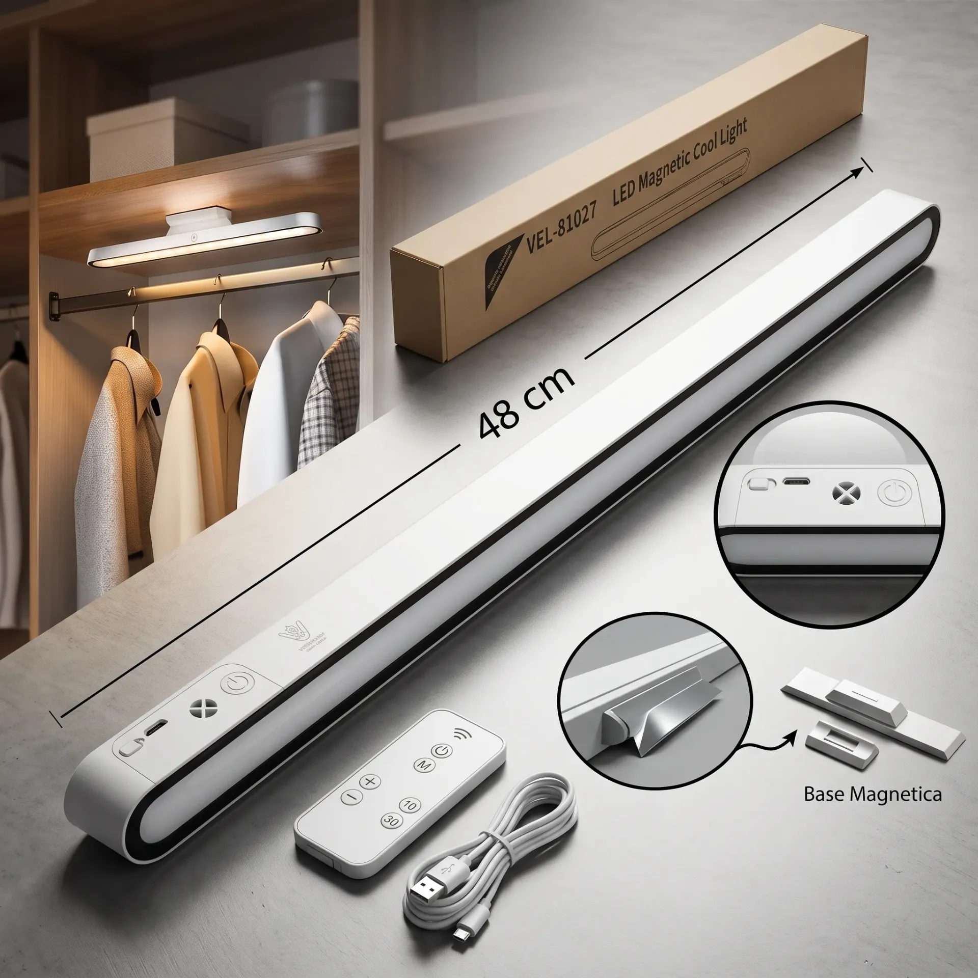 LAMPARA LED CON CONTROL 3 TONOS DE BLANCOS