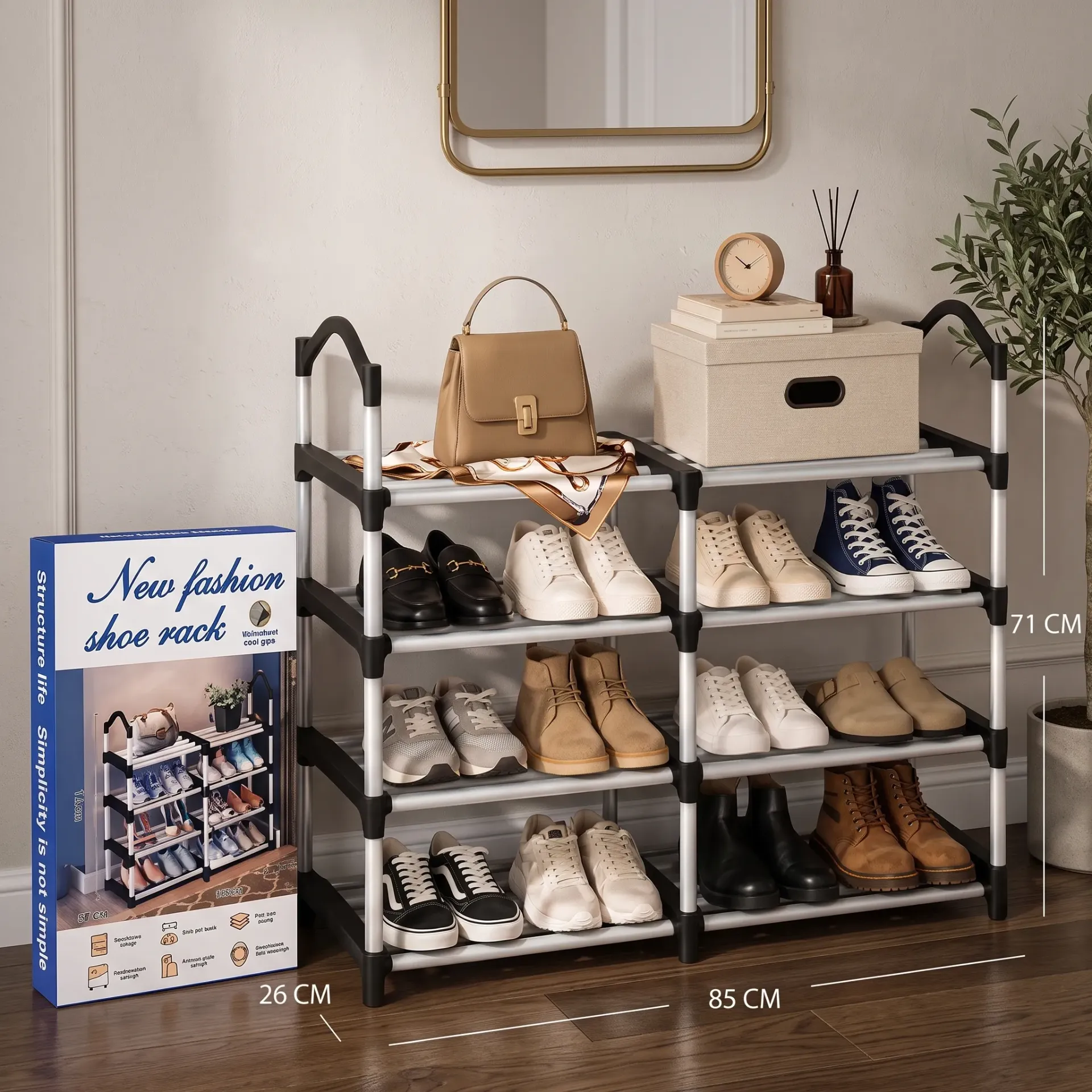 ORGANIZADOR DE ZAPATOS DOBLE 4 NIVELES