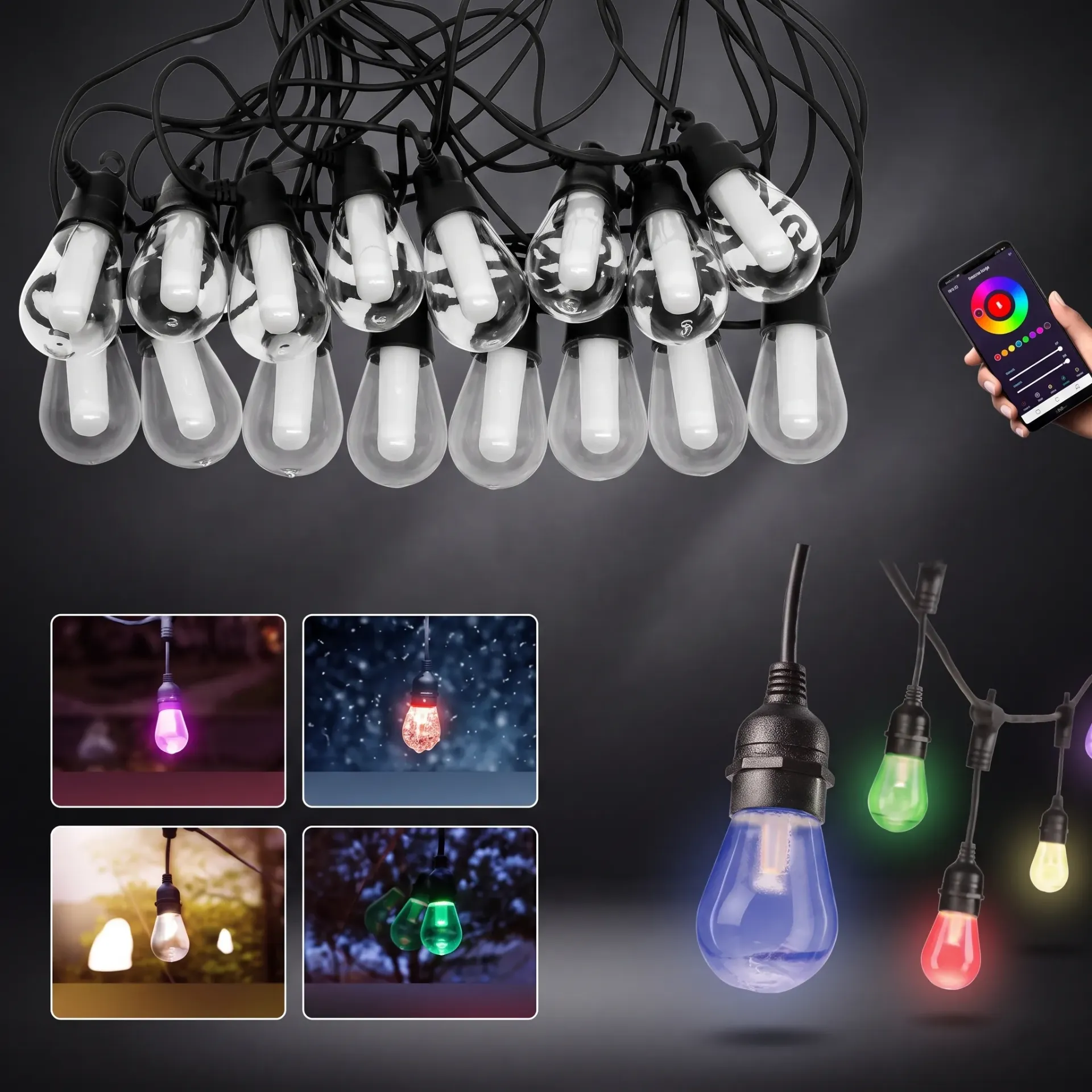 [MELECH467] GUIRNALDA LED RGB AUDIORITMICA 10MTS