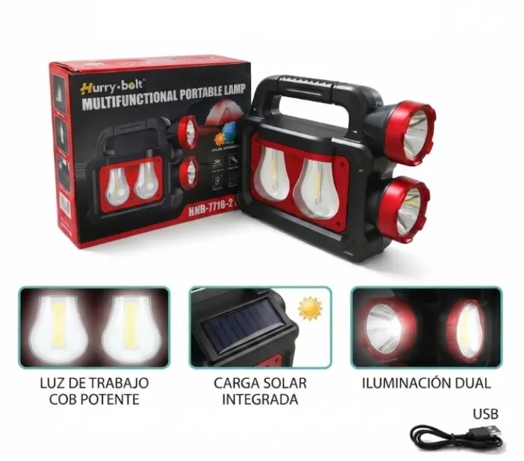 LINTERNA CAMPING MULTIFUNCION C/CARGA SOLAR